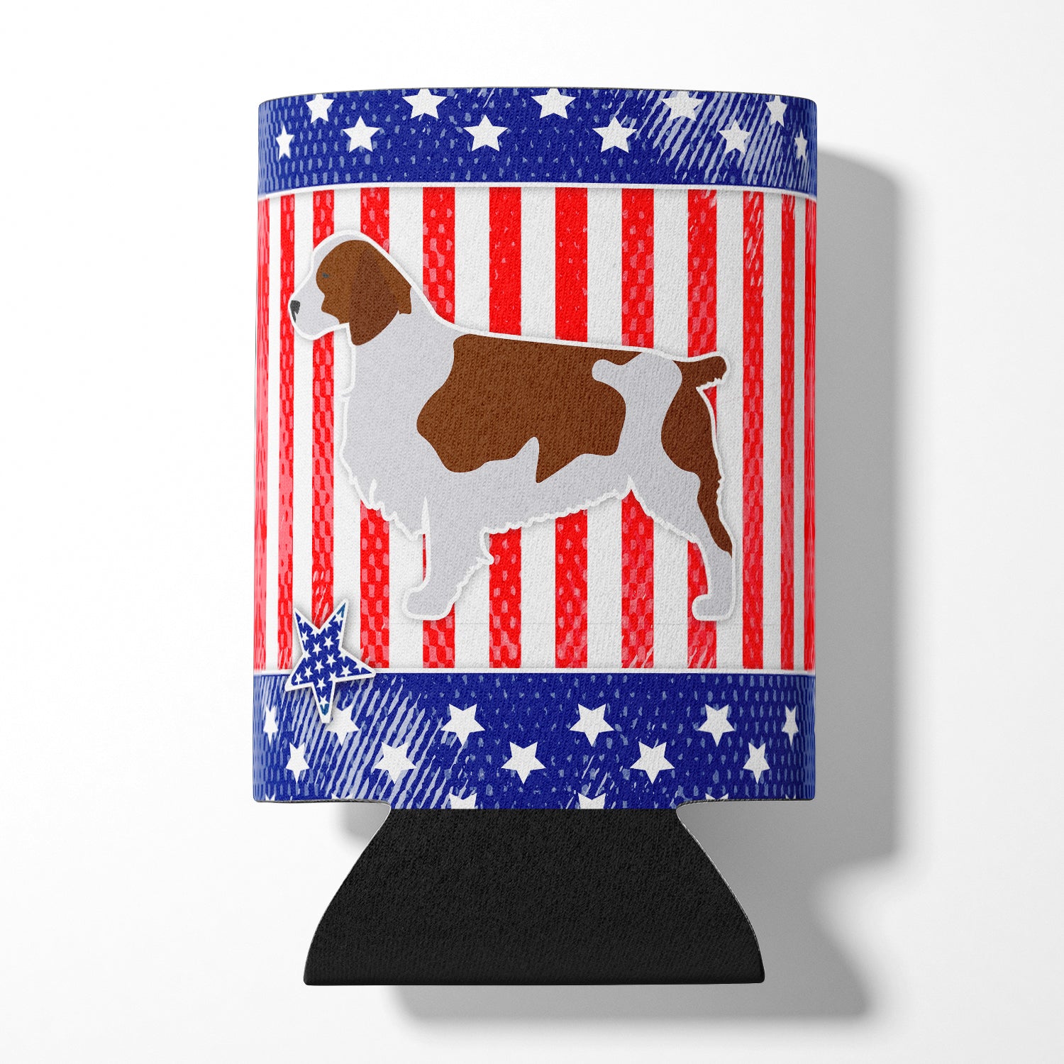 USA Patriotic Welsh Springer Spaniel Can or Bottle Hugger BB3300CC  the-store.com.