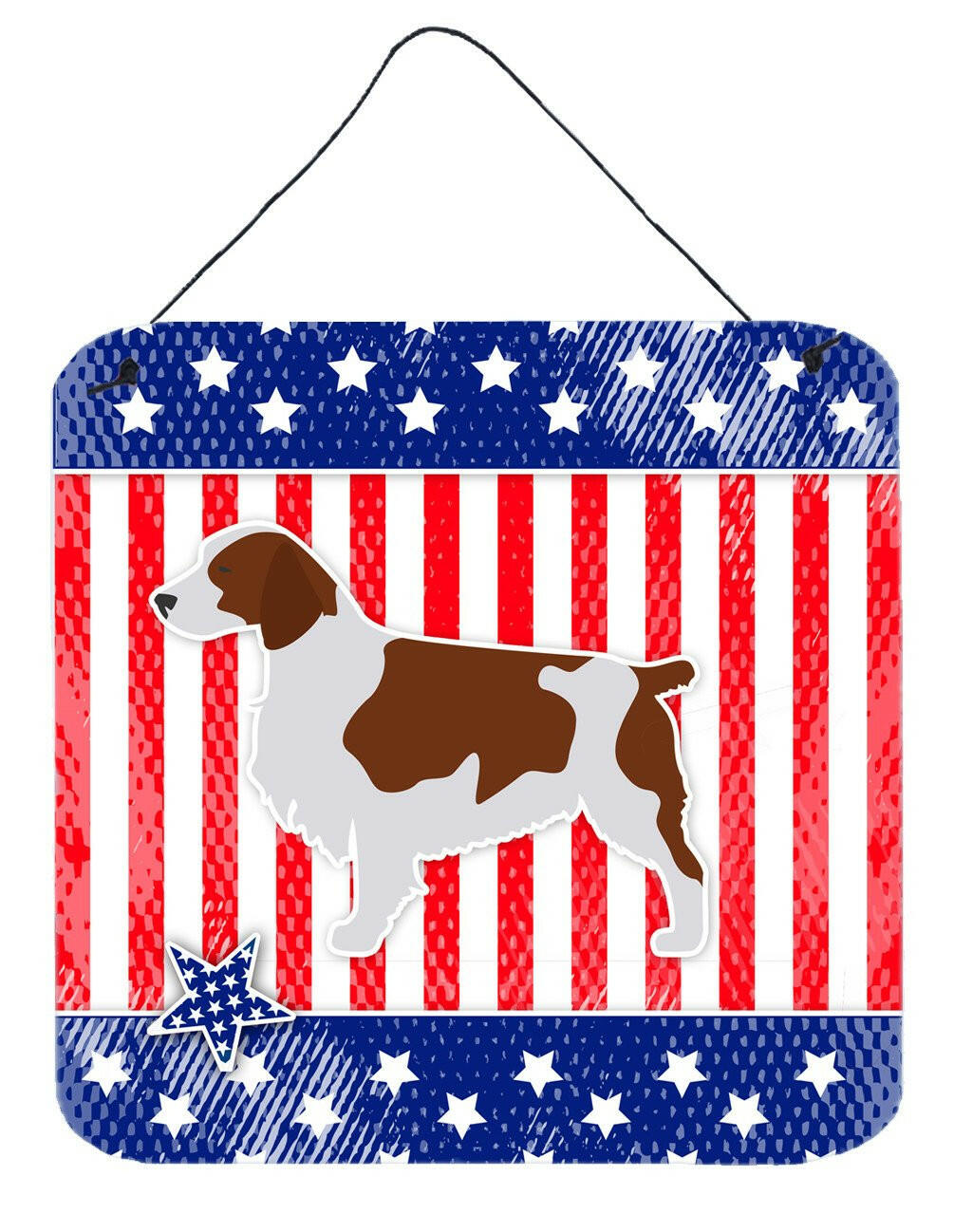 USA Patriotic Welsh Springer Spaniel Wall or Door Hanging Prints BB3300DS66 by Caroline's Treasures