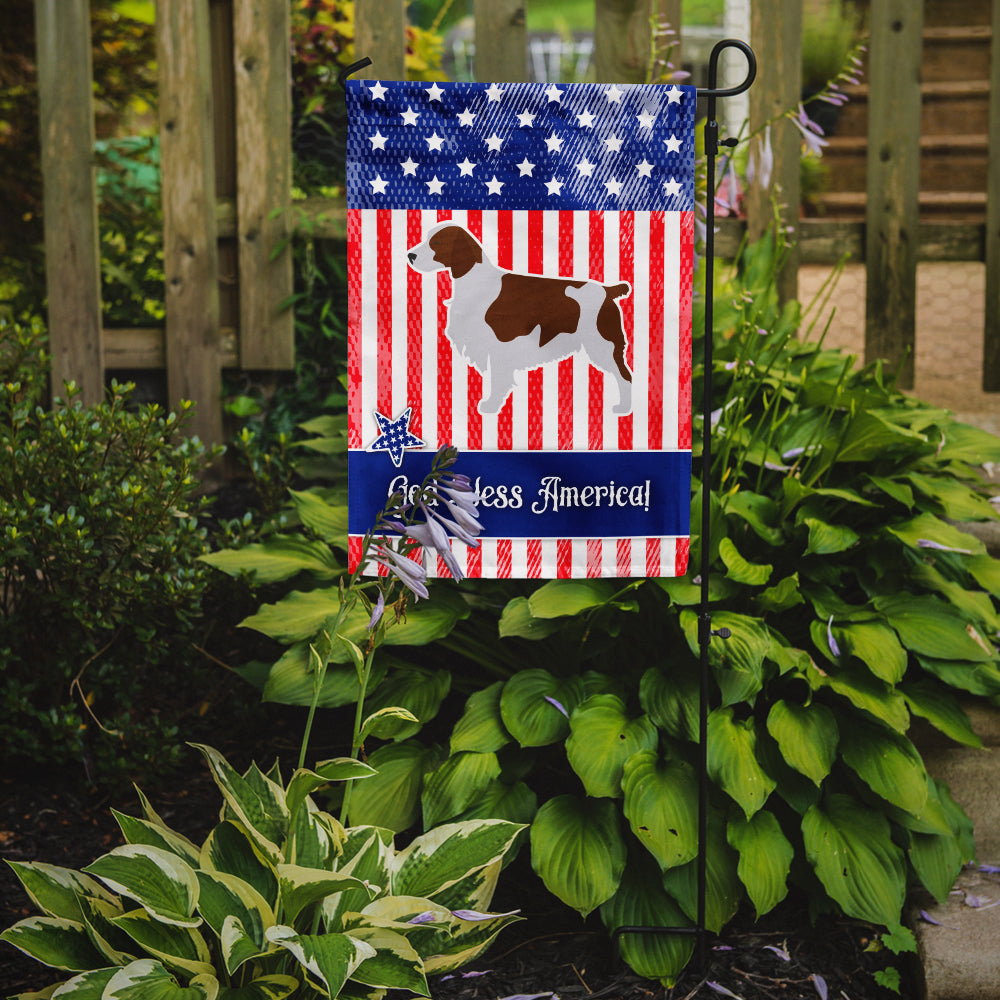 USA Patriotic Welsh Springer Spaniel Flag Garden Size BB3300GF  the-store.com.