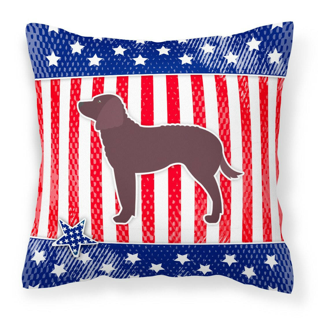 AUSA Patriotic merican Water Spaniel Fabric Decorative Pillow BB3301PW1818 by Caroline&#39;s Treasures