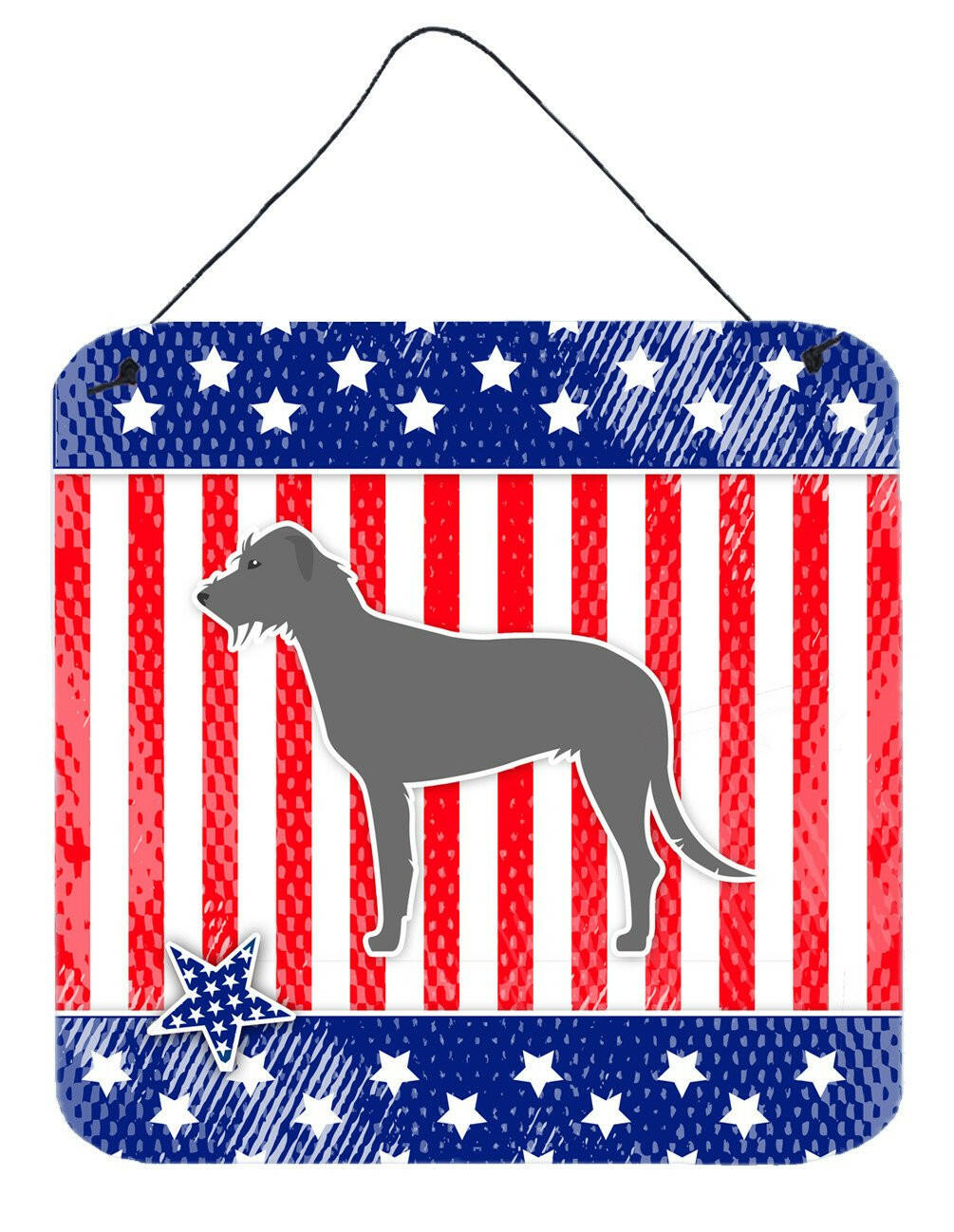 USA Patriotic Irish Wolfhound Wall or Door Hanging Prints BB3303DS66 by Caroline's Treasures