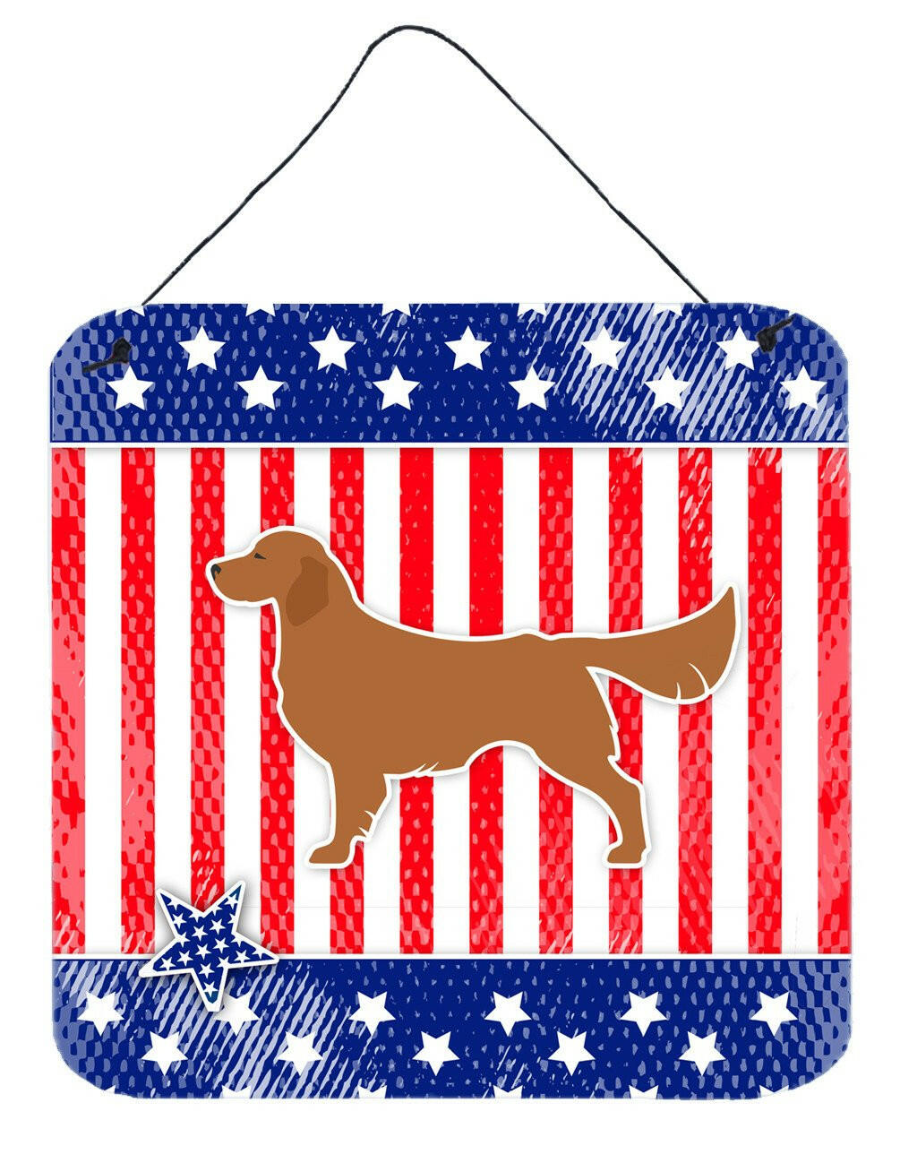 USA Patriotic Golden Retriever Wall or Door Hanging Prints BB3304DS66 by Caroline&#39;s Treasures