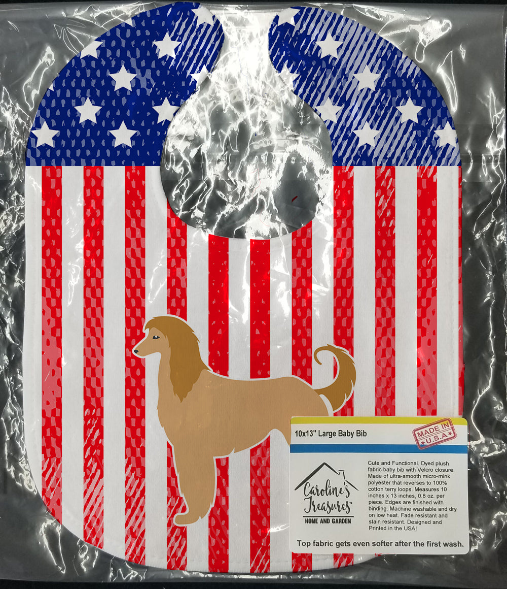 USA Patriotic Afghan Hound Baby Bib BB3306BIB - the-store.com