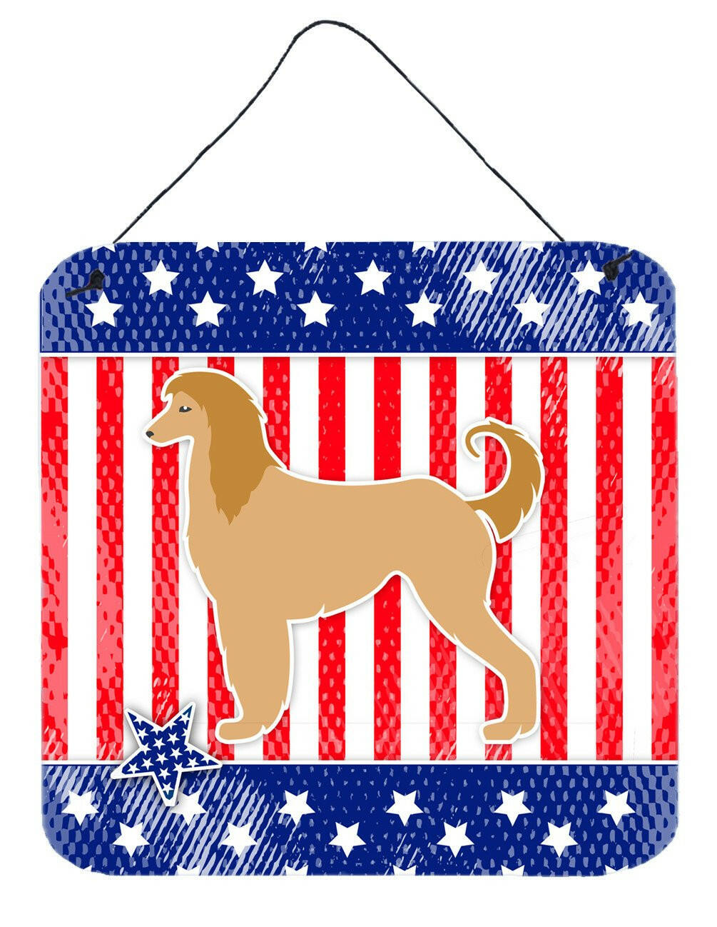 USA Patriotic Afghan Hound Wall or Door Hanging Prints BB3306DS66 by Caroline's Treasures