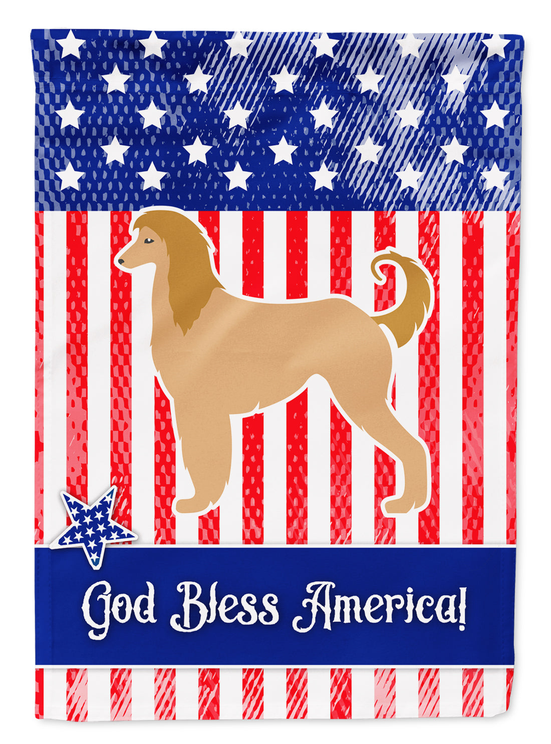 USA Patriotic Afghan Hound Flag Garden Size BB3306GF  the-store.com.