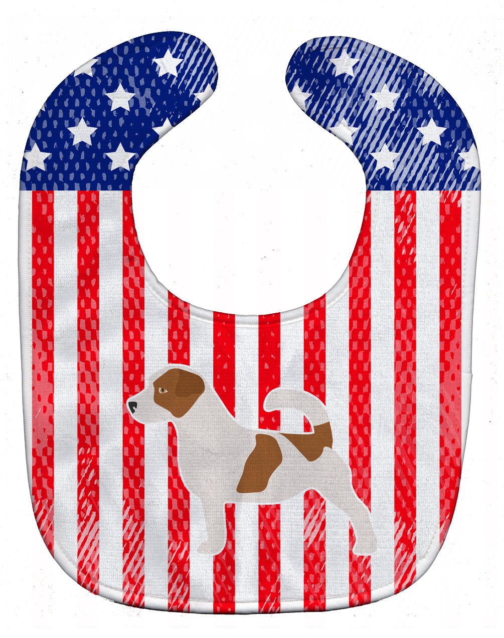 USA Patriotic Jack Russell Terrier Baby Bib BB3307BIB - the-store.com