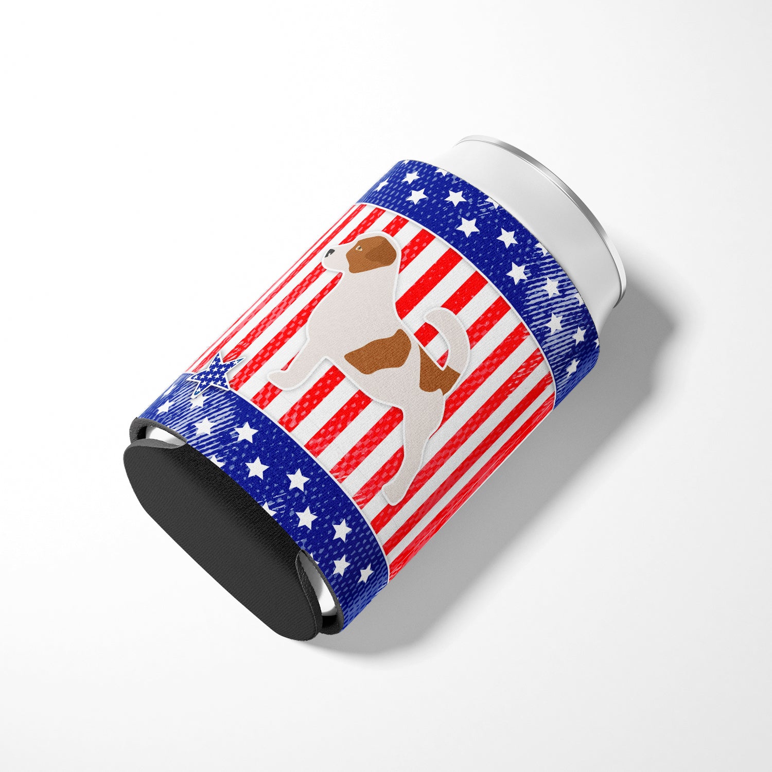 USA Patriotic Jack Russell Terrier Can or Bottle Hugger BB3307CC  the-store.com.