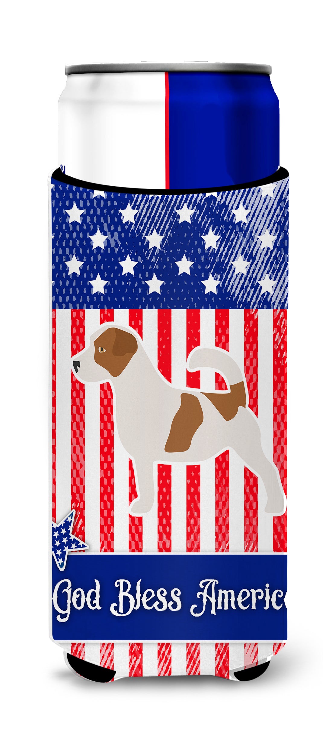 USA Patriotic Jack Russell Terrier  Ultra Hugger for slim cans BB3307MUK  the-store.com.