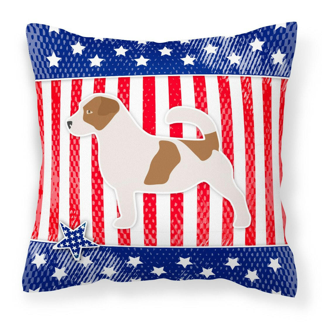 USA Patriotic Jack Russell Terrier Fabric Decorative Pillow BB3307PW1818 by Caroline's Treasures