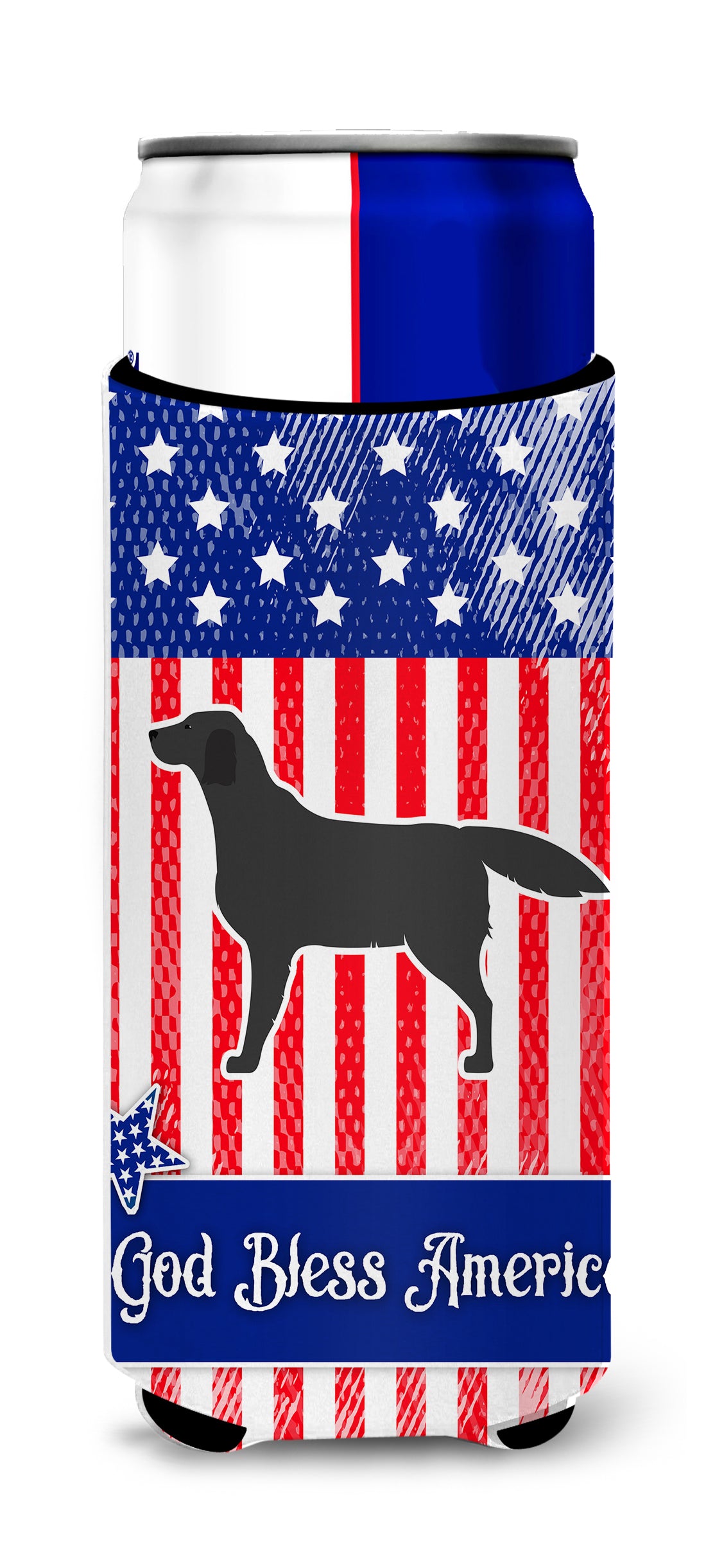 USA Patriotic Black Labrador Retriever  Ultra Hugger for slim cans BB3308MUK  the-store.com.