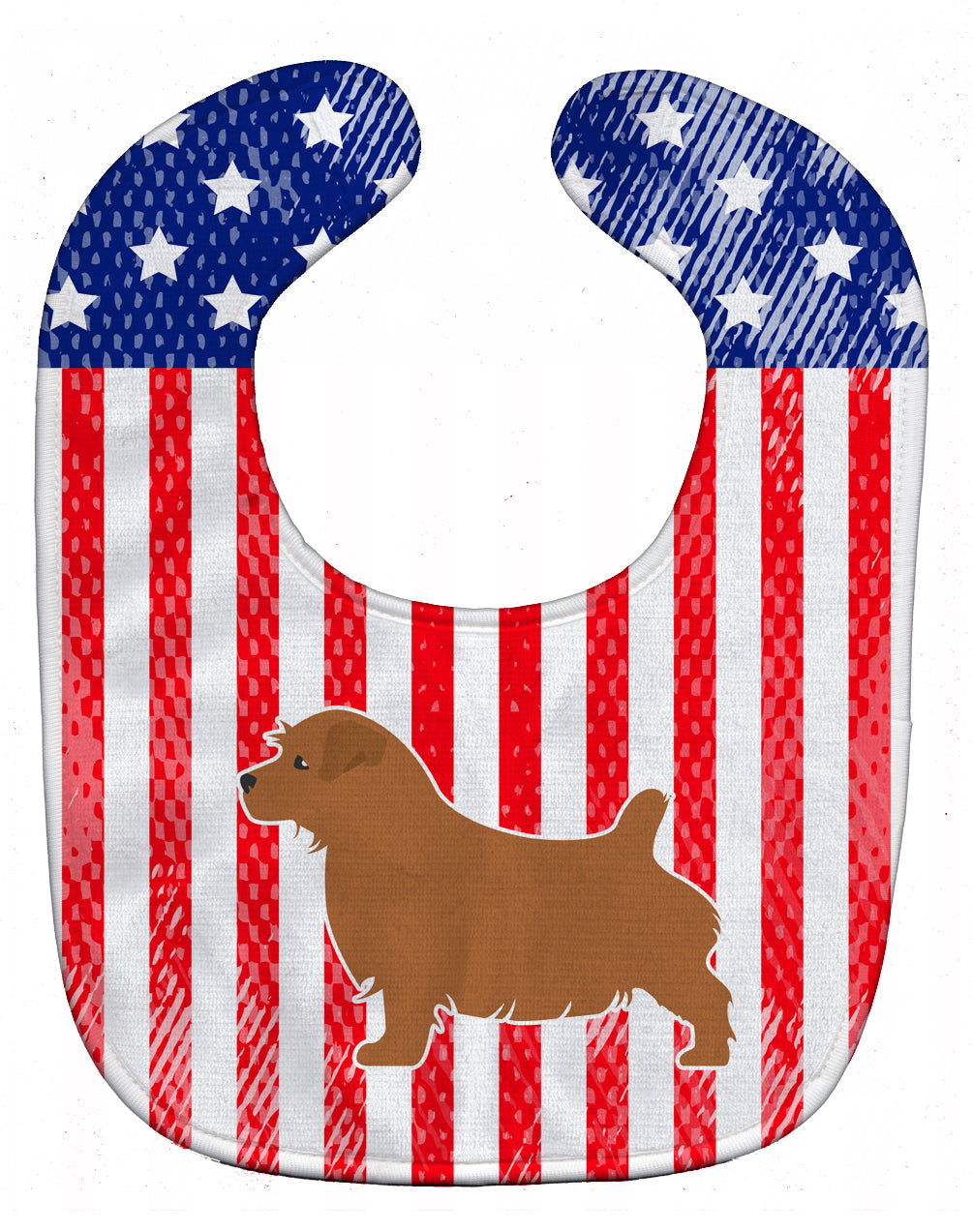 USA Patriotic Norfolk Terrier Baby Bib BB3309BIB - the-store.com