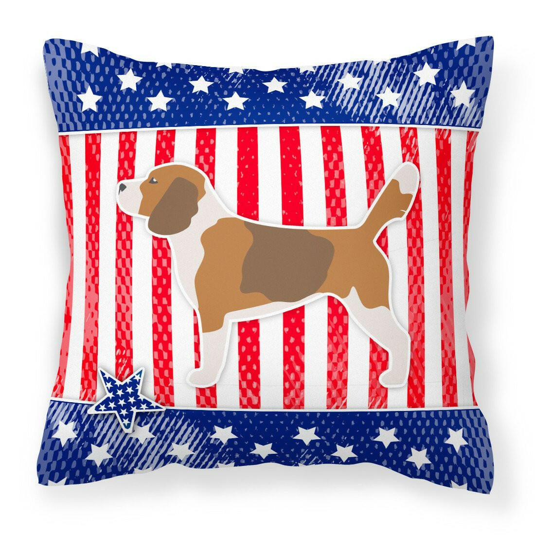USA Patriotic Beagle Fabric Decorative Pillow BB3310PW1818 by Caroline's Treasures