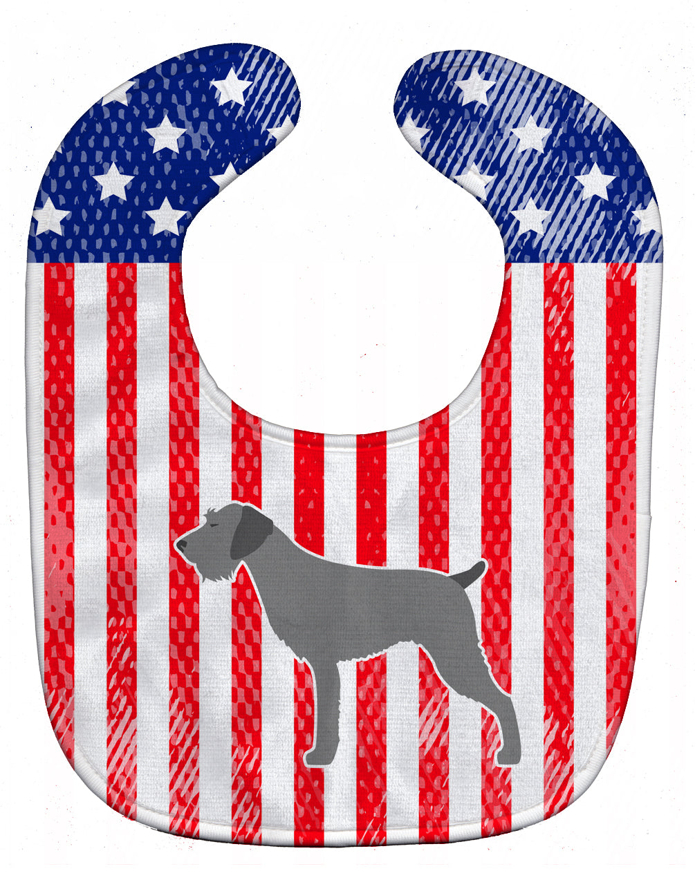 USA Patriotic German Wirehaired Pointer Baby Bib BB3311BIB - the-store.com