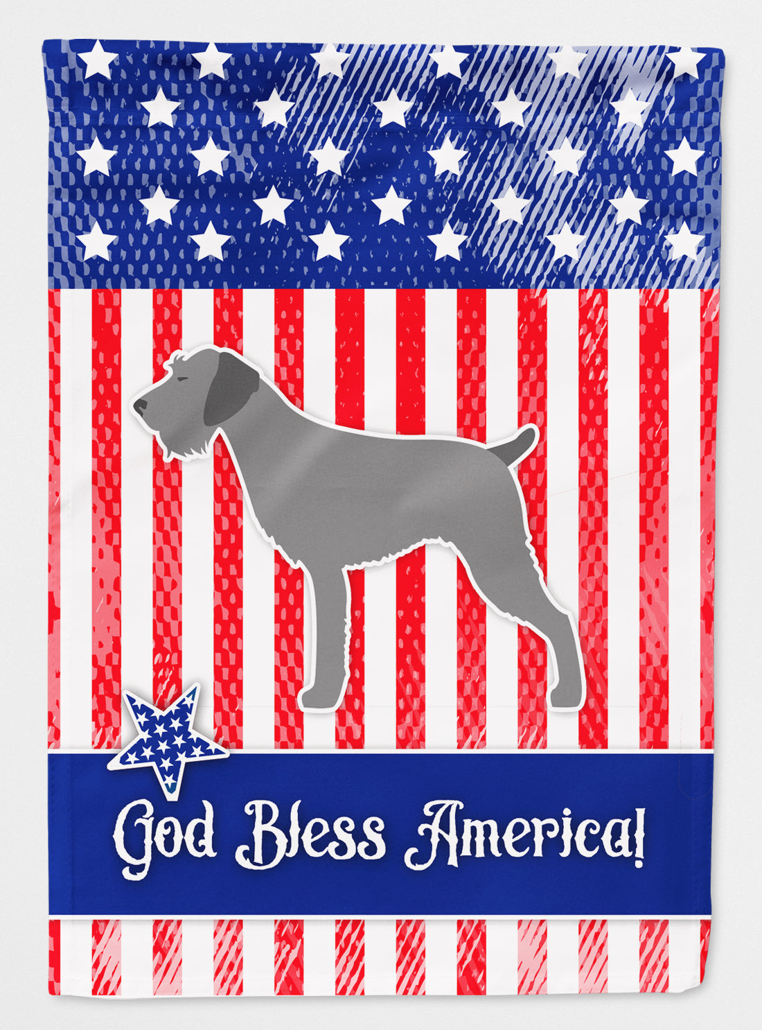 USA Patriotic German Wirehaired Pointer Flag Canvas House Size BB3311CHF  the-store.com.