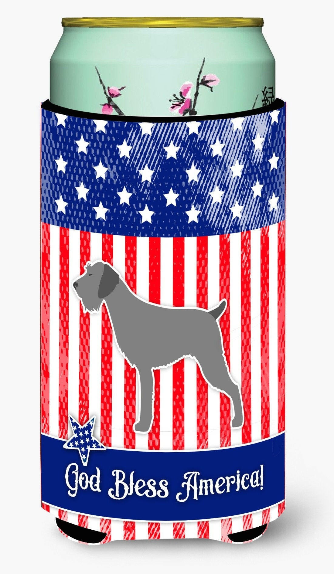 USA Patriotic German Wirehaired Pointer Tall Boy Beverage Insulator Hugger BB3311TBC by Caroline&#39;s Treasures