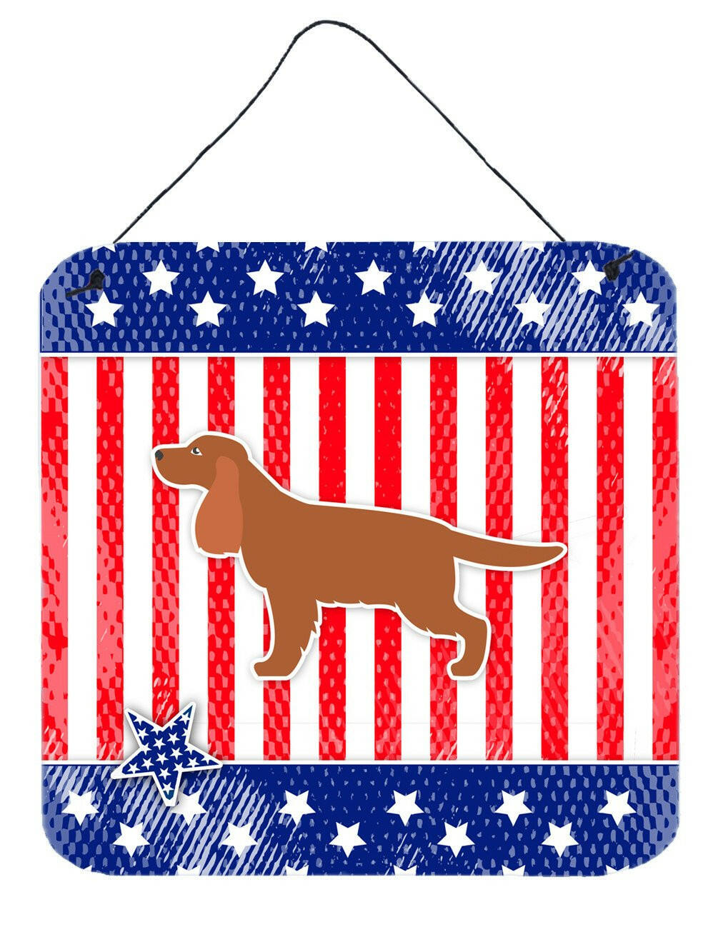 USA Patriotic English Cocker Spaniel Wall or Door Hanging Prints BB3312DS66 by Caroline's Treasures