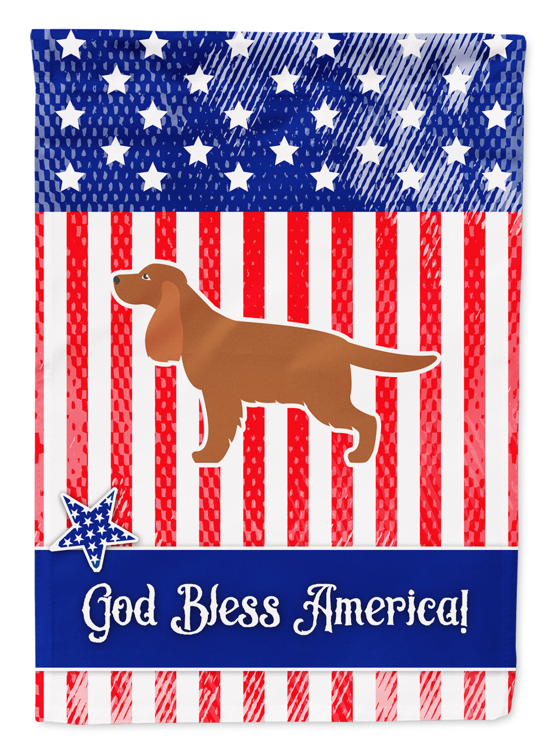 USA Patriotic English Cocker Spaniel Flag Garden Size BB3312GF  the-store.com.