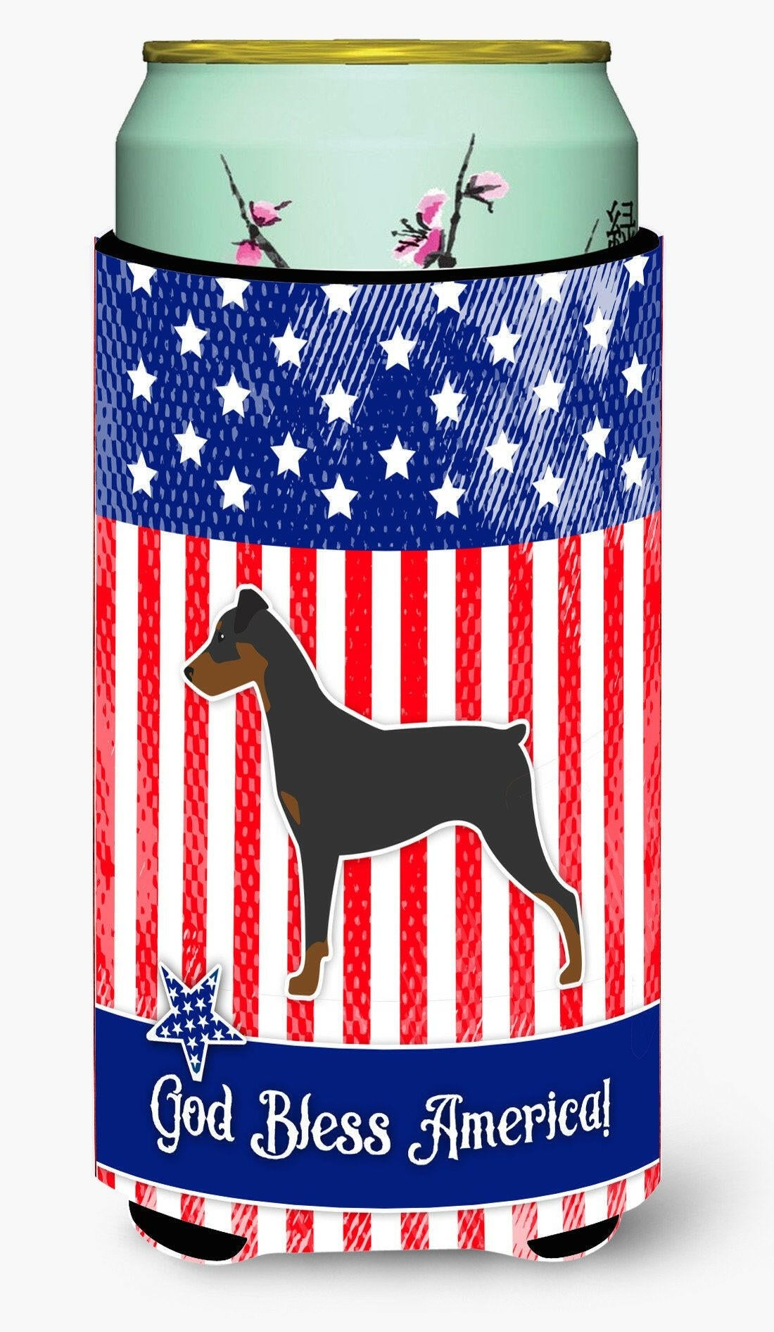 USA Patriotic German Pinscher Tall Boy Beverage Insulator Hugger BB3313TBC by Caroline&#39;s Treasures