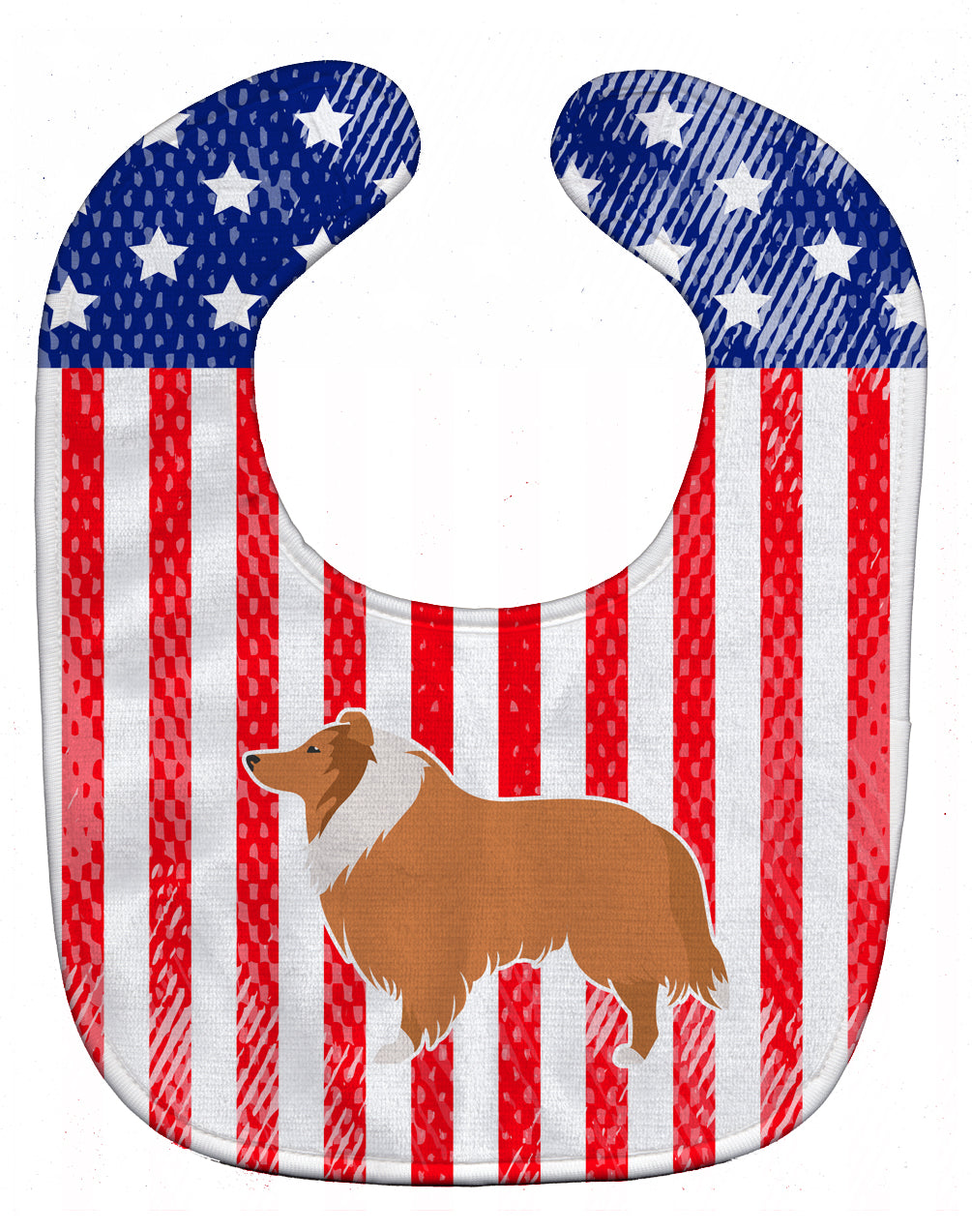 USA Patriotic Collie Baby Bib BB3316BIB - the-store.com