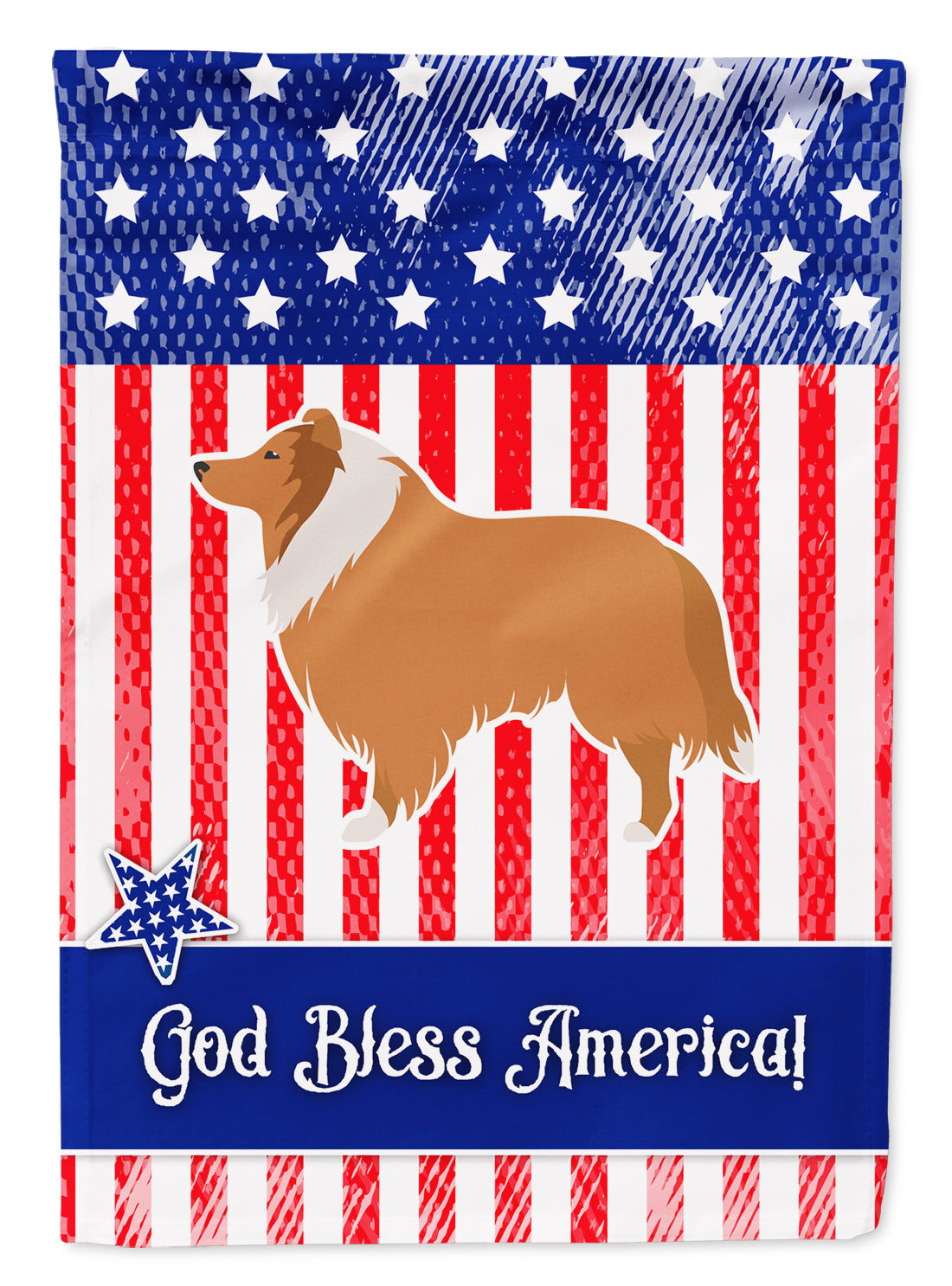 USA Patriotic Collie Flag Garden Size BB3316GF  the-store.com.