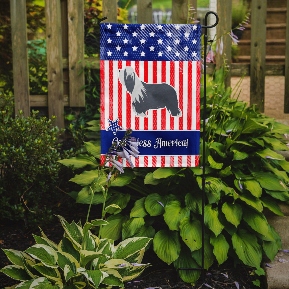 USA Patriotic Bearded Collie Flag Garden Size BB3317GF  the-store.com.