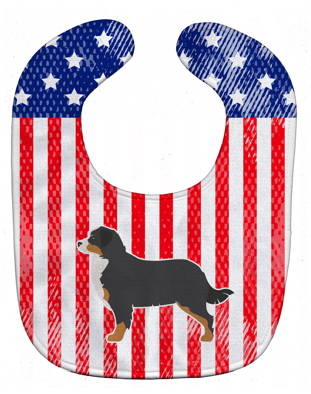 USA Patriotic Bernese Mountain Dog Baby Bib BB3319BIB - the-store.com