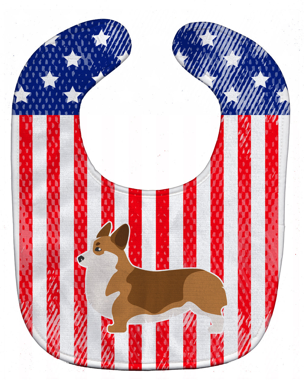 USA Patriotic Corgi Baby Bib BB3320BIB - the-store.com