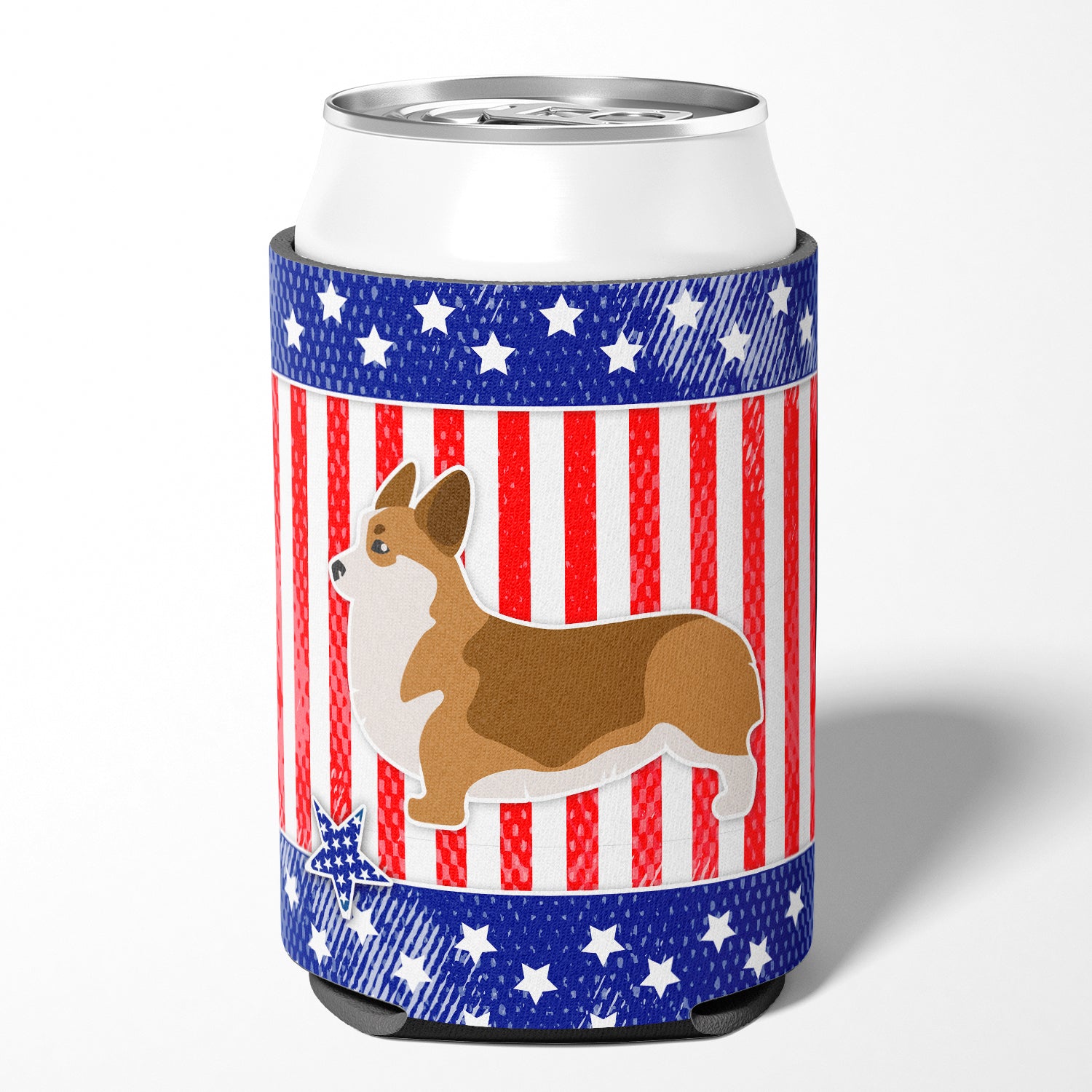 USA Patriotic Corgi Can or Bottle Hugger BB3320CC  the-store.com.