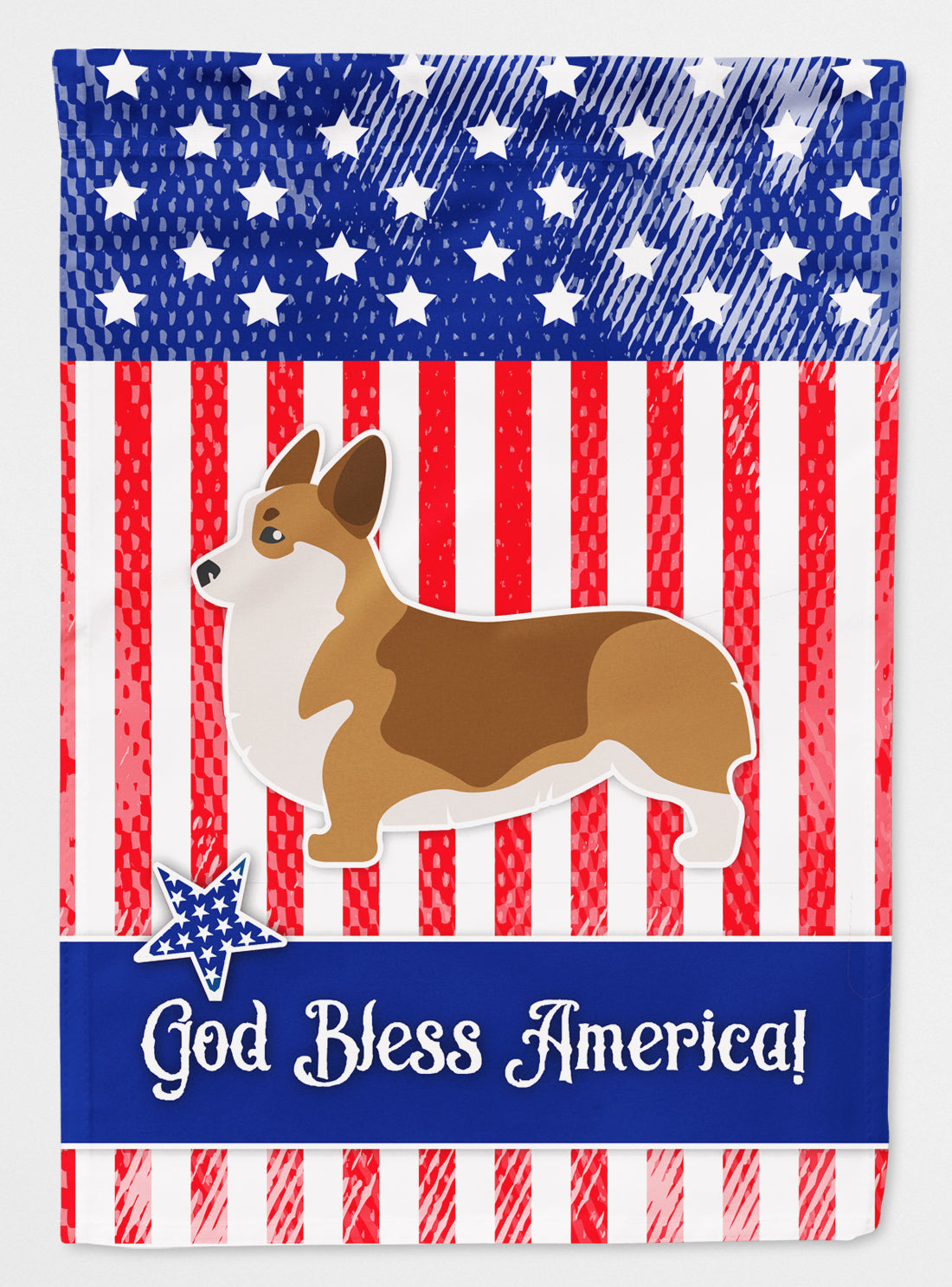 USA Patriotic Corgi Flag Canvas House Size BB3320CHF  the-store.com.