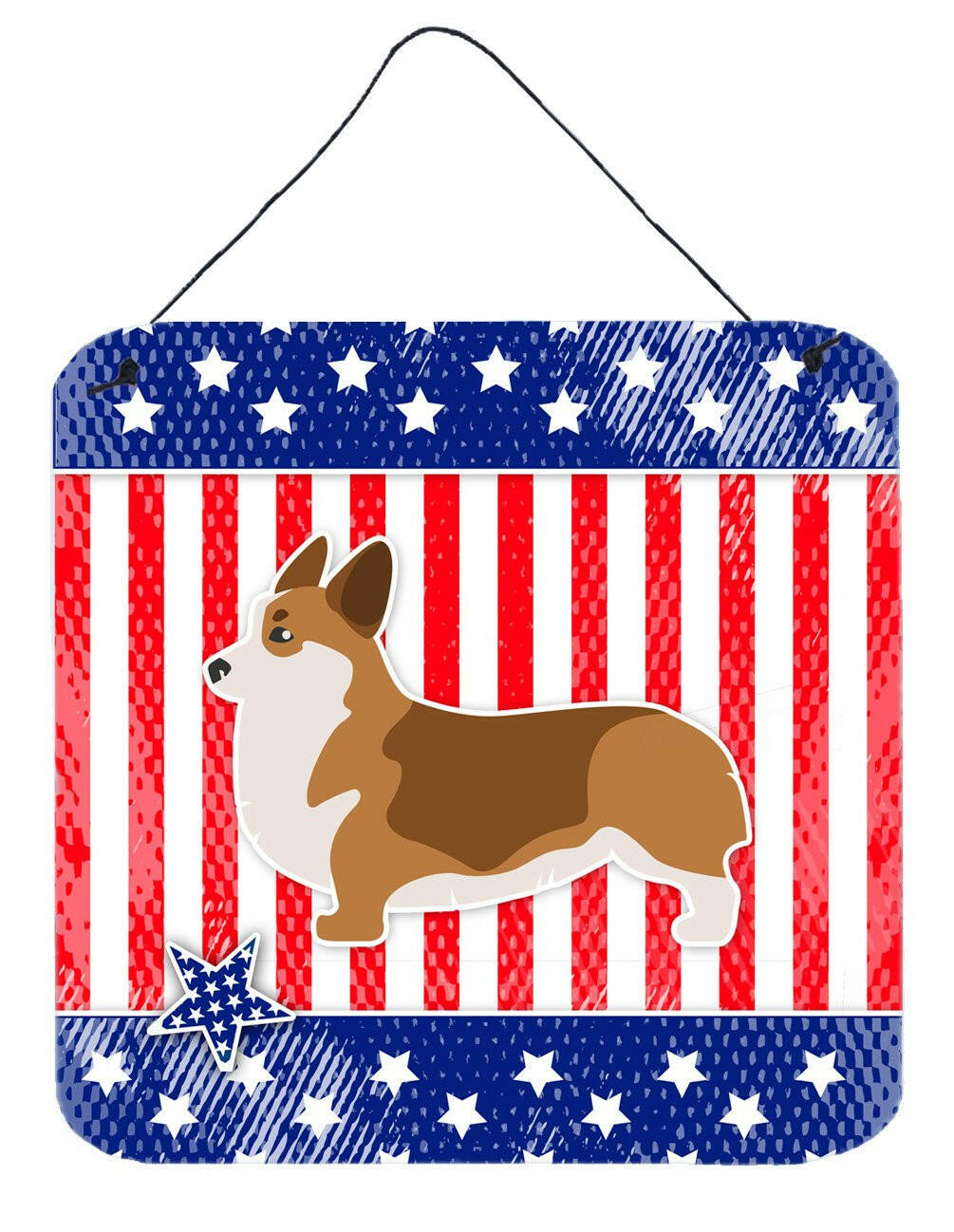 USA Patriotic Corgi Wall or Door Hanging Prints BB3320DS66 by Caroline's Treasures