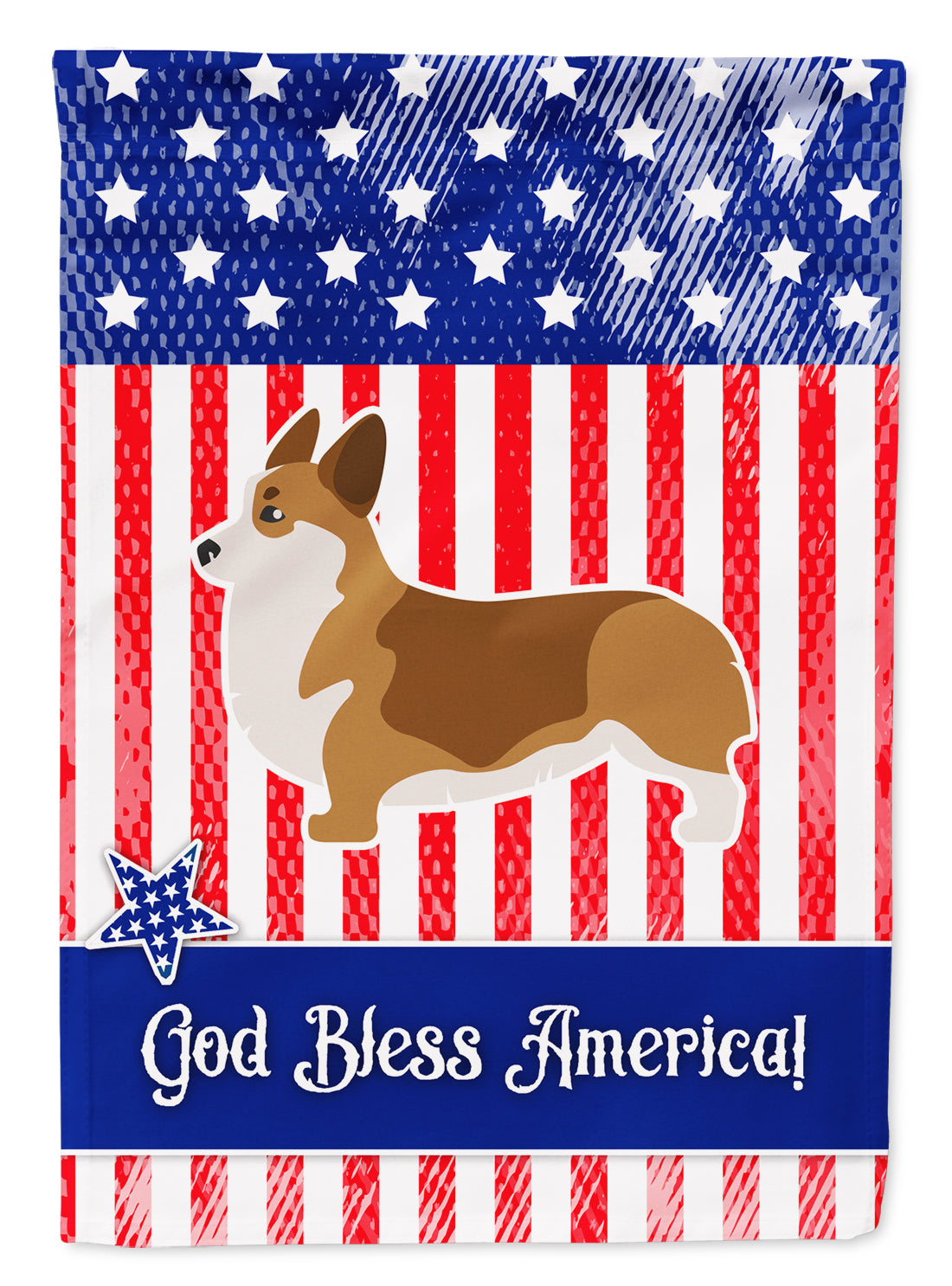 USA Patriotic Corgi Flag Garden Size BB3320GF  the-store.com.