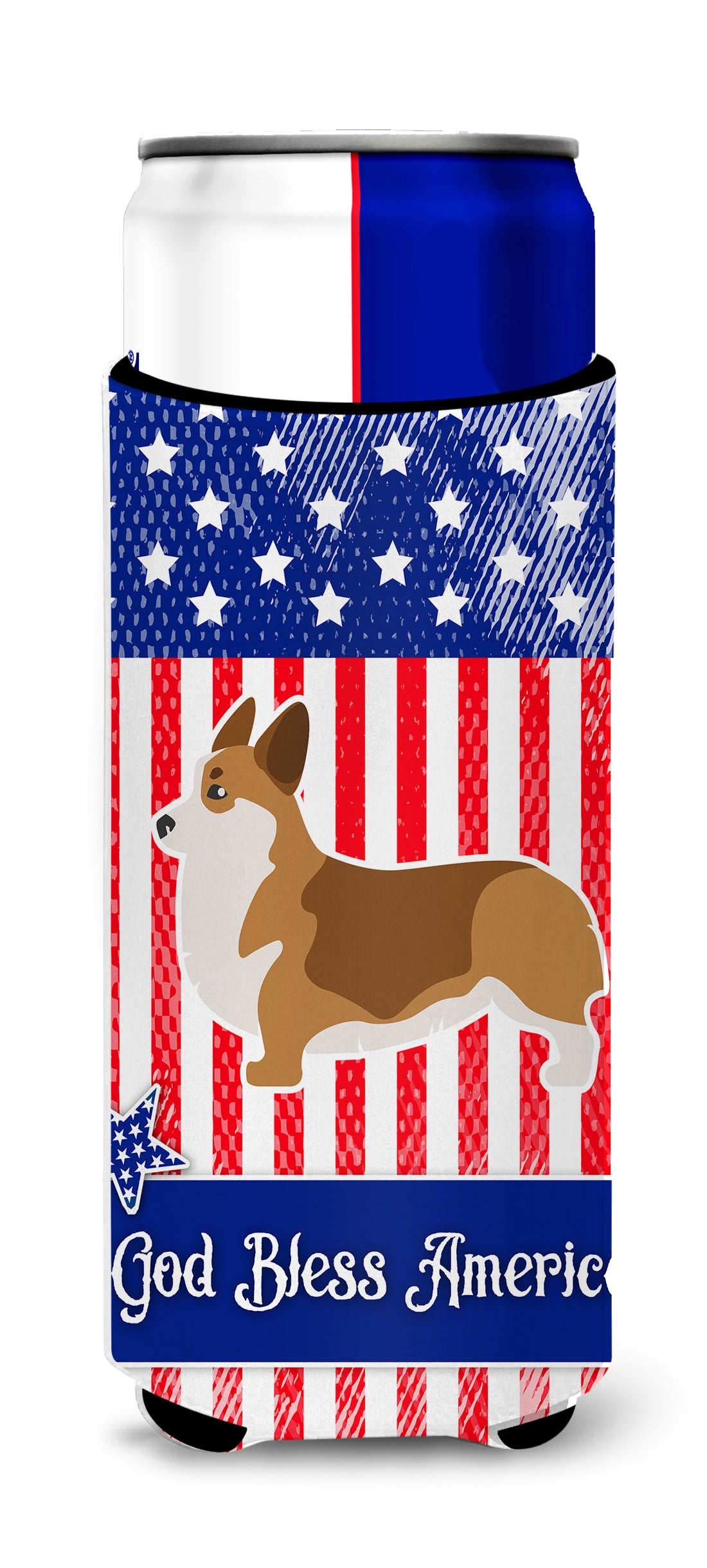 USA Patriotic Corgi  Ultra Hugger for slim cans BB3320MUK  the-store.com.