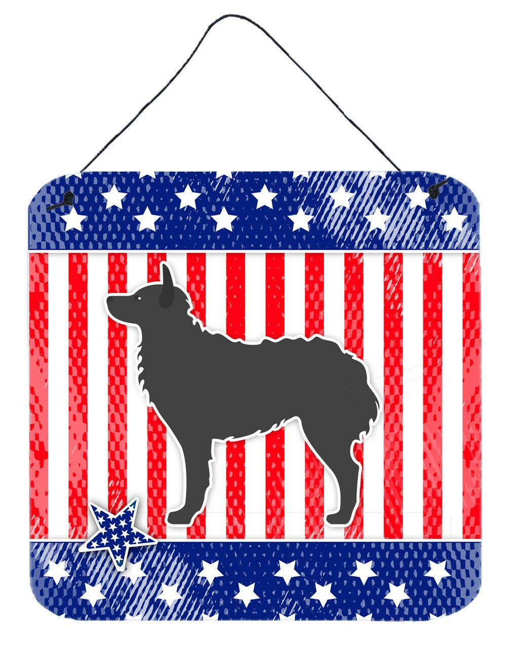 USA Patriotic Croatian Sheepdog Wall or Door Hanging Prints BB3321DS66 by Caroline's Treasures