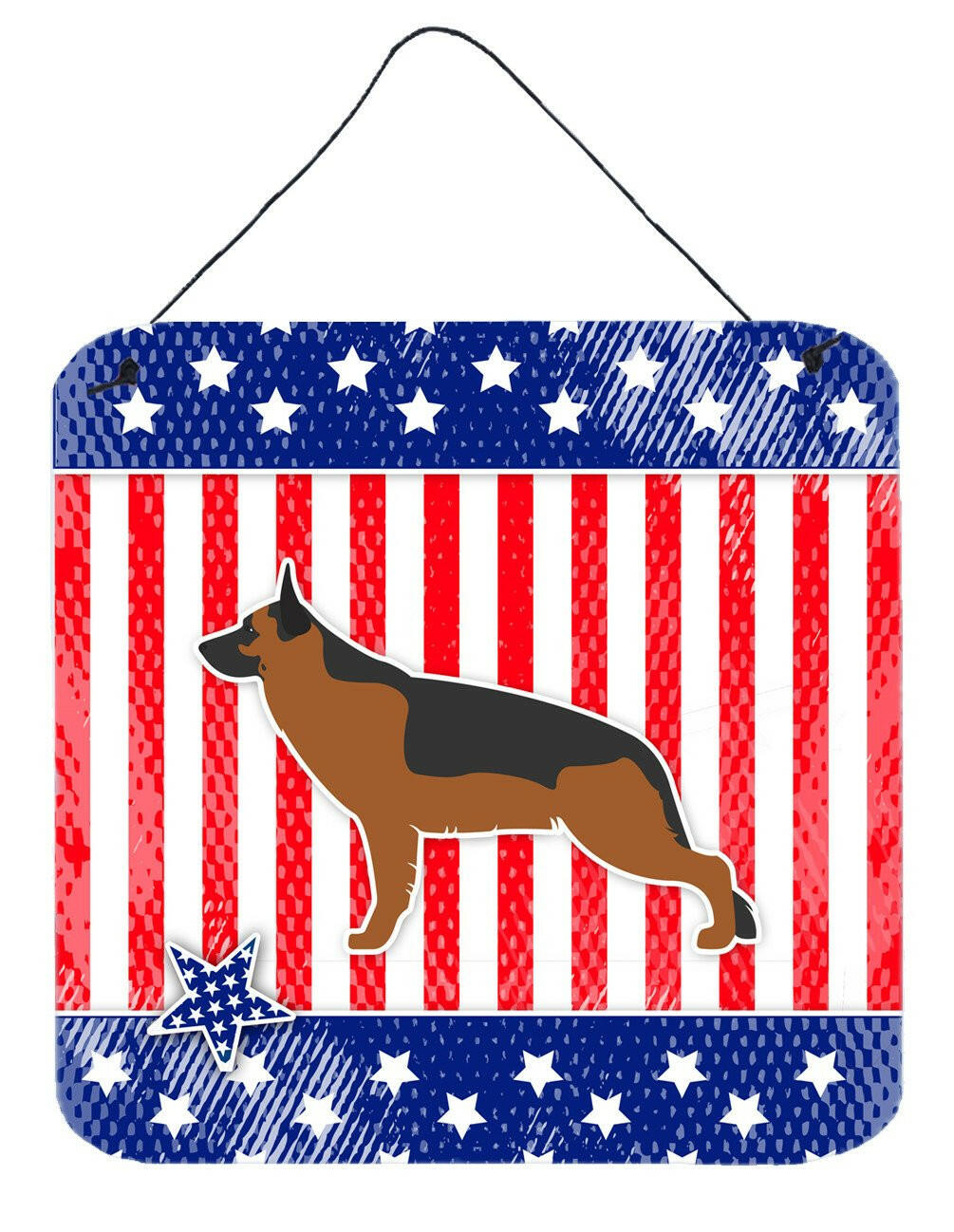 USA Patriotic German Shepherd Wall or Door Hanging Prints BB3324DS66 by Caroline's Treasures