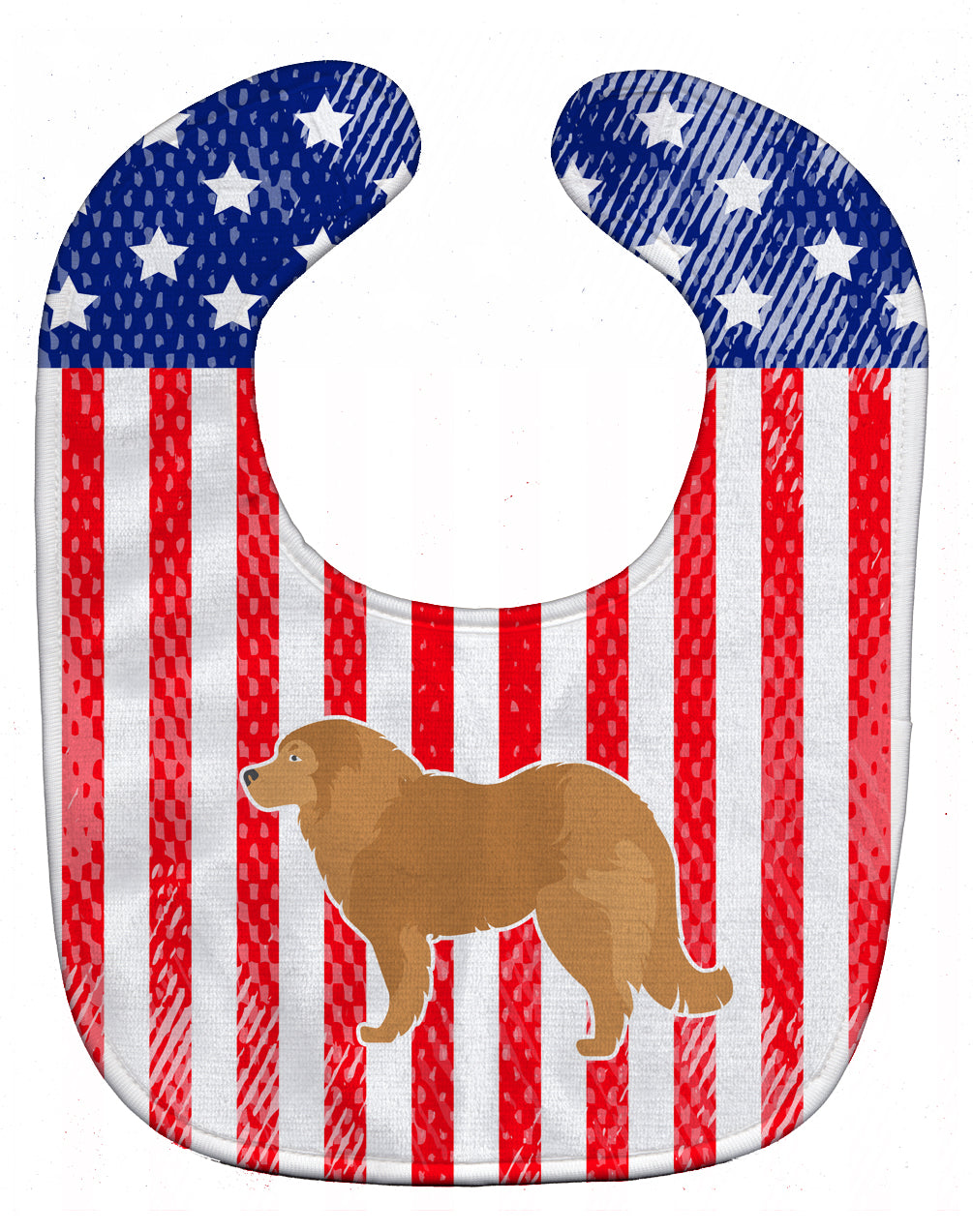 USA Patriotic Caucasian Shepherd Dog Baby Bib BB3325BIB - the-store.com