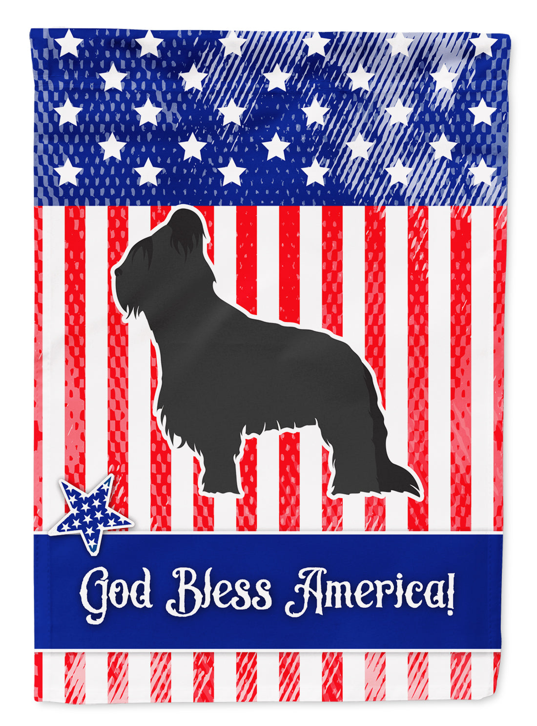 USA Patriotic Briard Flag Garden Size BB3326GF  the-store.com.