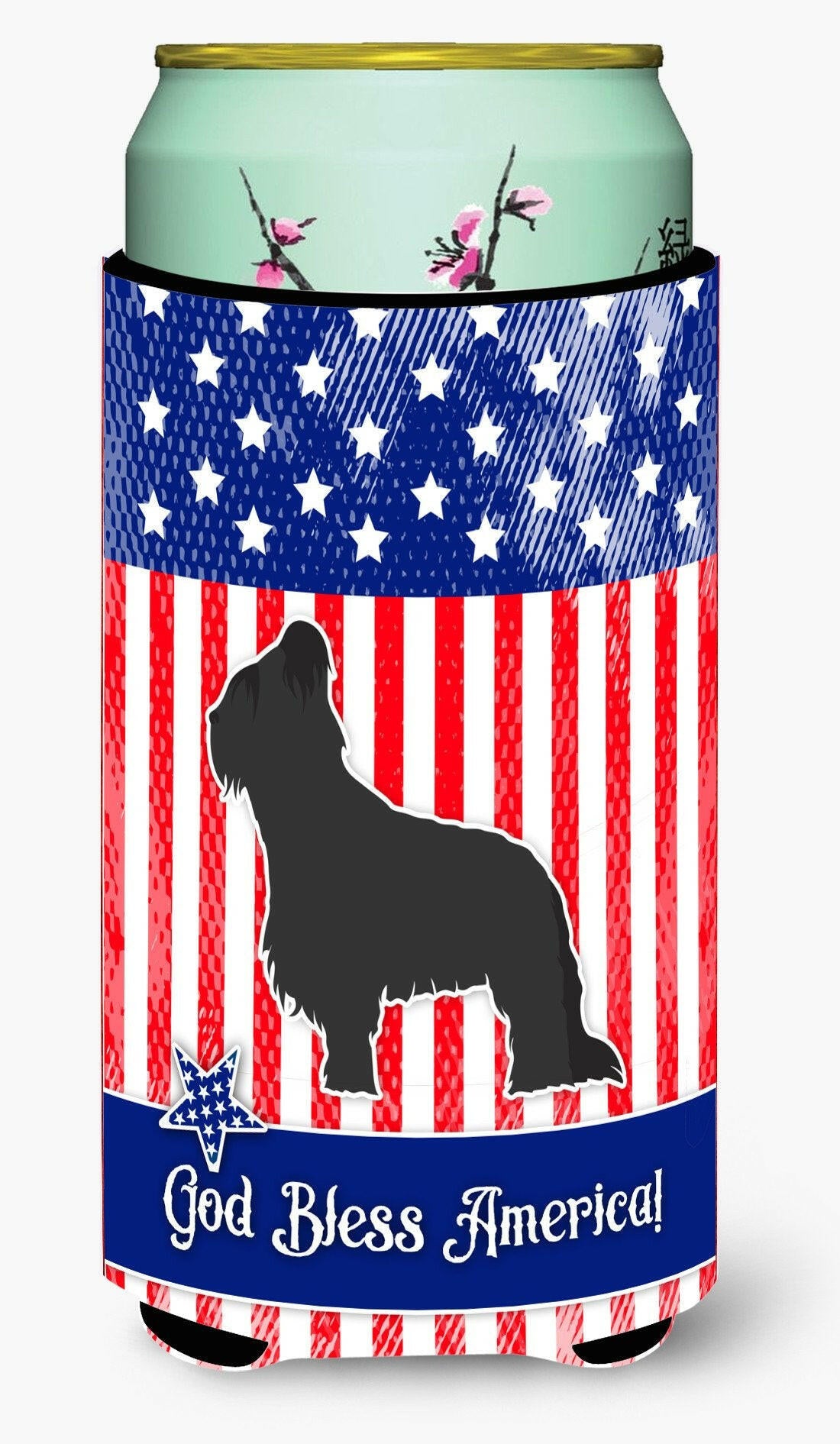 USA Patriotic Briard Tall Boy Beverage Insulator Hugger BB3326TBC by Caroline's Treasures