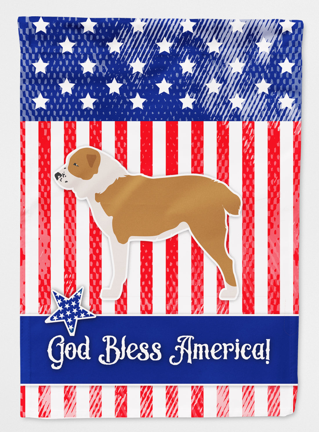 USA Patriotic Central Asian Shepherd Dog Flag Canvas House Size BB3328CHF  the-store.com.