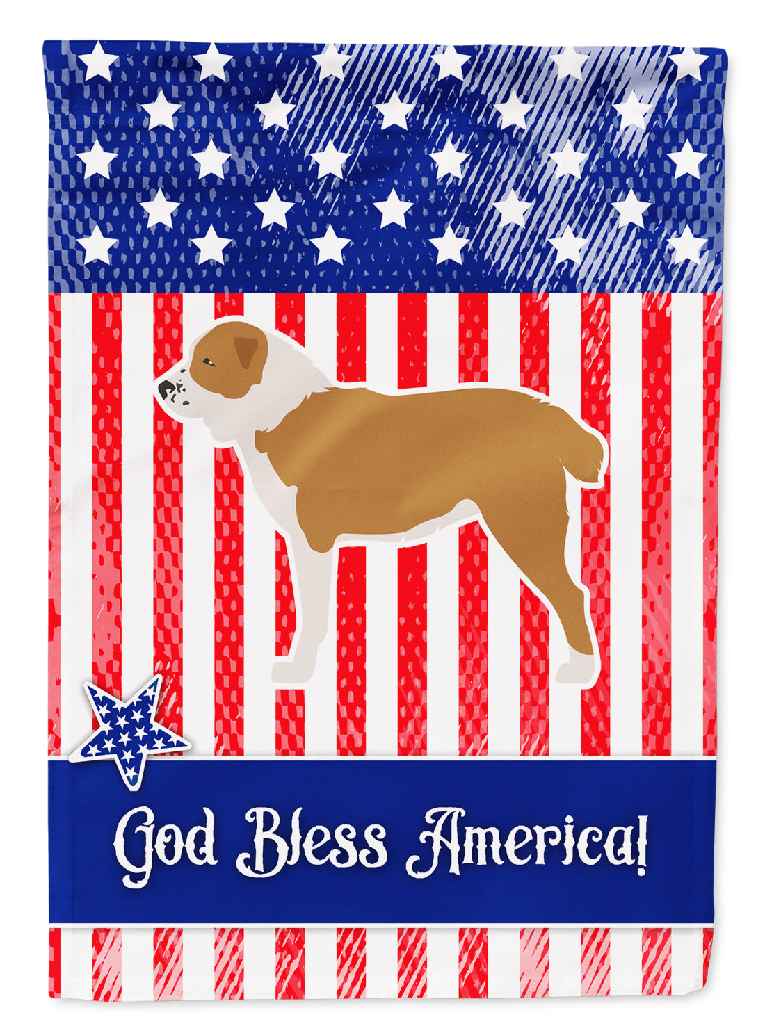 USA Patriotic Central Asian Shepherd Dog Flag Garden Size BB3328GF  the-store.com.