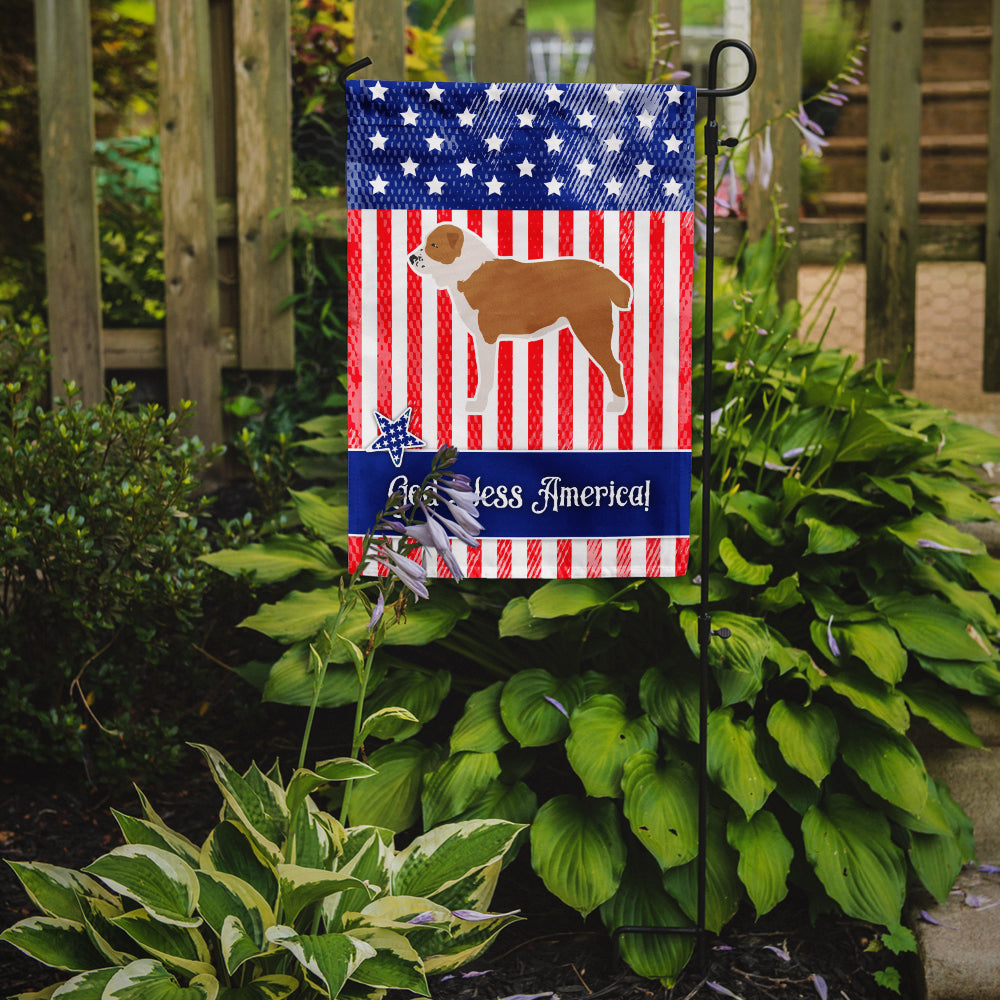 USA Patriotic Central Asian Shepherd Dog Flag Garden Size BB3328GF  the-store.com.