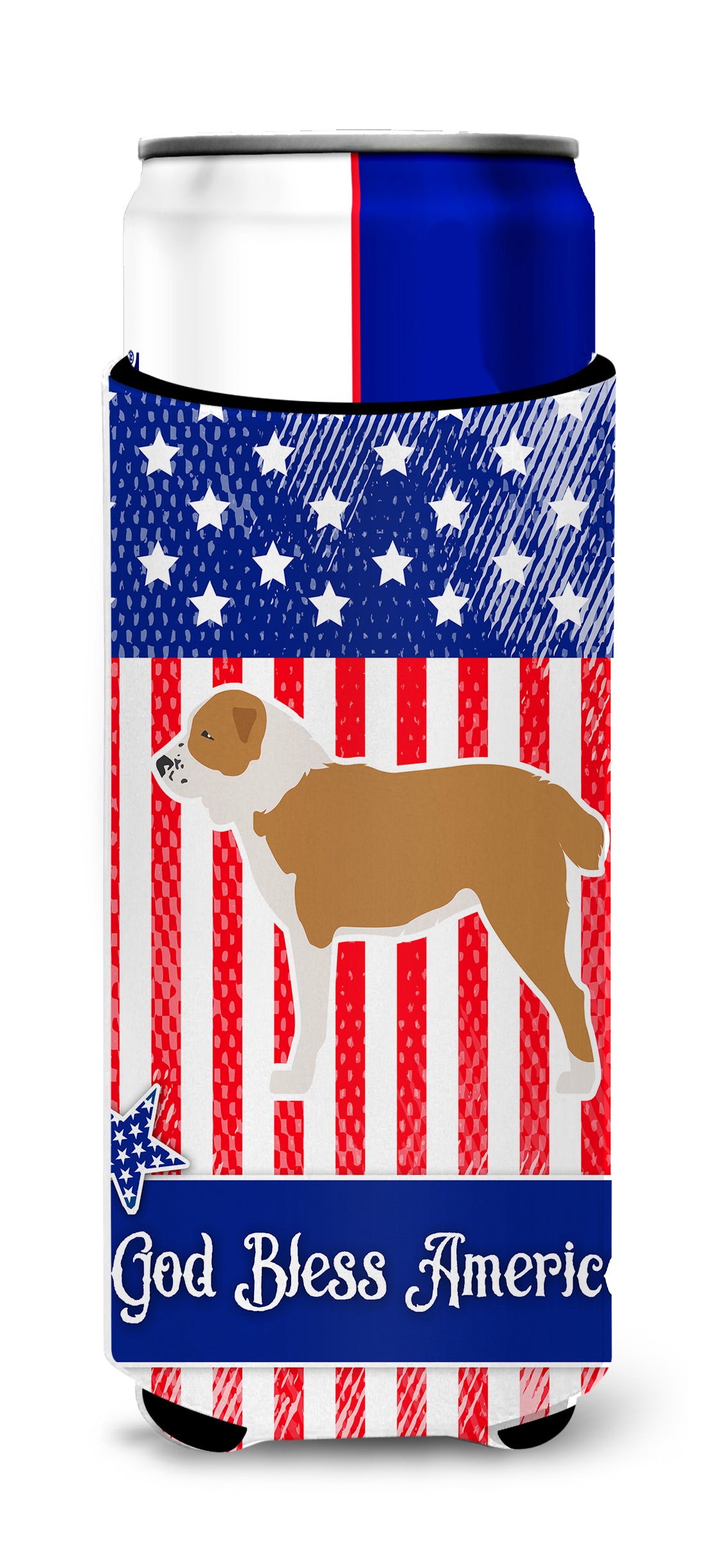 USA Patriotic Central Asian Shepherd Dog  Ultra Hugger for slim cans BB3328MUK  the-store.com.