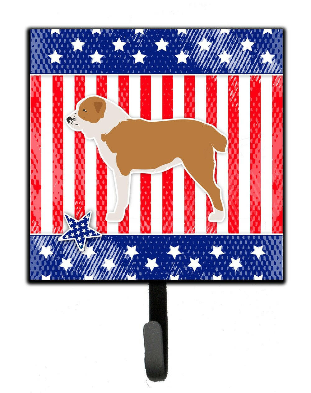 USA Patriotic Central Asian Shepherd Dog Leash or Key Holder BB3328SH4 by Caroline&#39;s Treasures