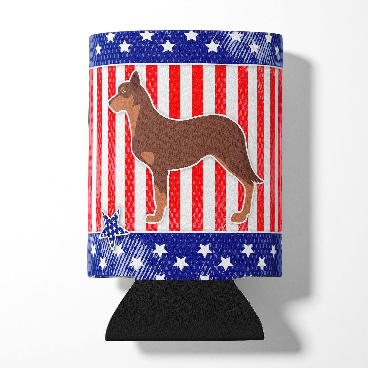 USA Patriotic Australian Kelpie Dog Can or Bottle Hugger BB3329CC  the-store.com.