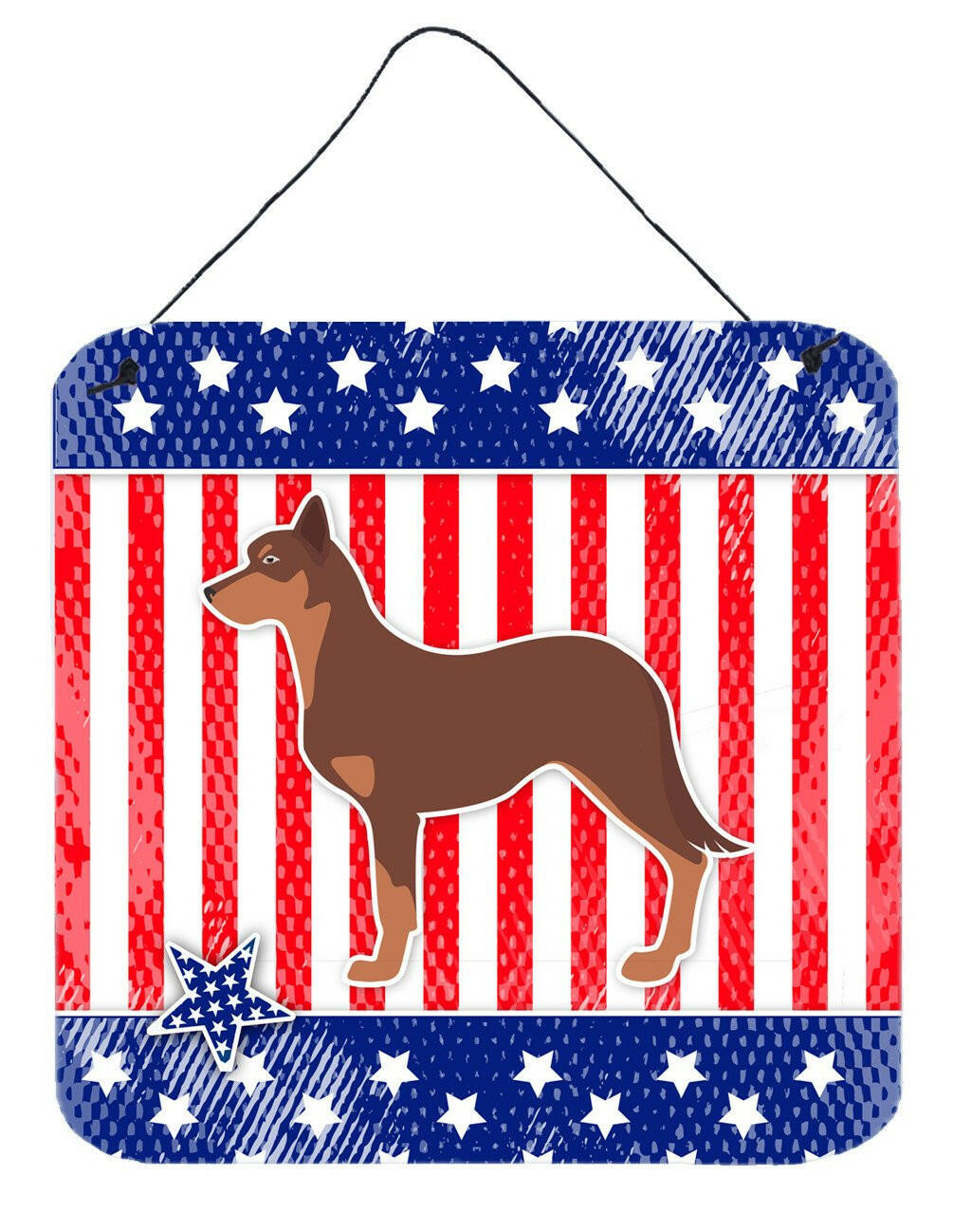 USA Patriotic Australian Kelpie Dog Wall or Door Hanging Prints BB3329DS66 by Caroline&#39;s Treasures