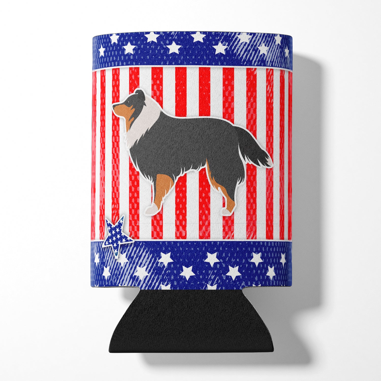 USA Patriotic Sheltie/Shetland Sheepdog Can or Bottle Hugger BB3330CC  the-store.com.