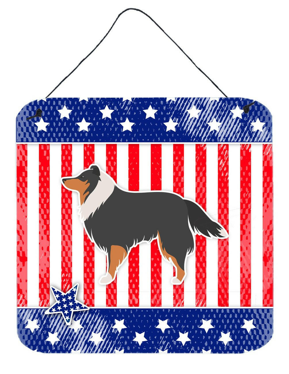 USA Patriotic Sheltie/Shetland Sheepdog Wall or Door Hanging Prints BB3330DS66 by Caroline&#39;s Treasures