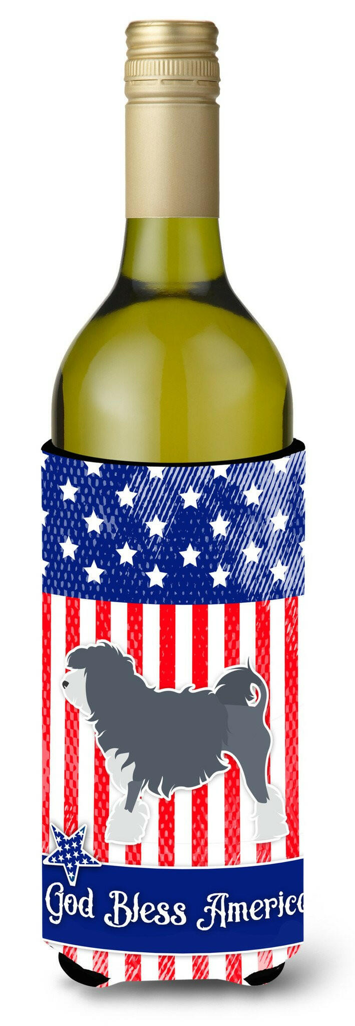 USA Patriotic Lowchen Wine Bottle Beverge Insulator Hugger BB3335LITERK by Caroline&#39;s Treasures