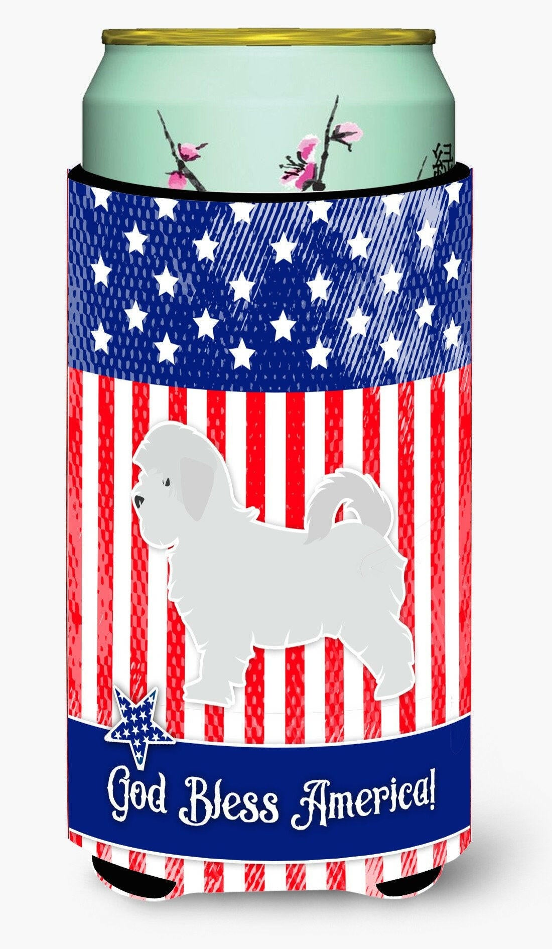 USA Patriotic Maltese Tall Boy Beverage Insulator Hugger BB3336TBC by Caroline's Treasures