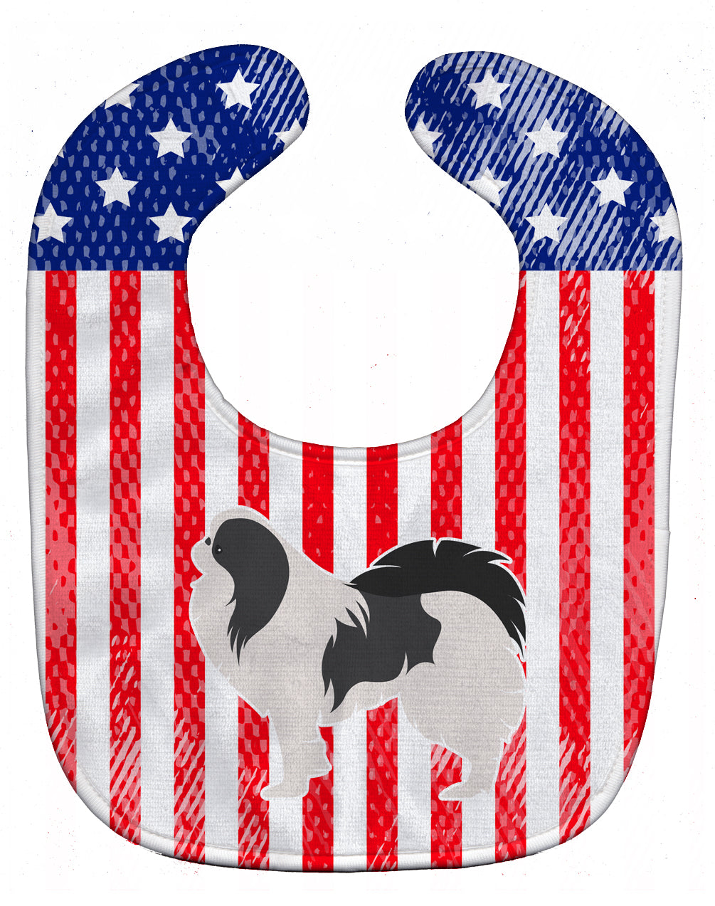 USA Patriotic Japanese Chin Baby Bib BB3337BIB - the-store.com