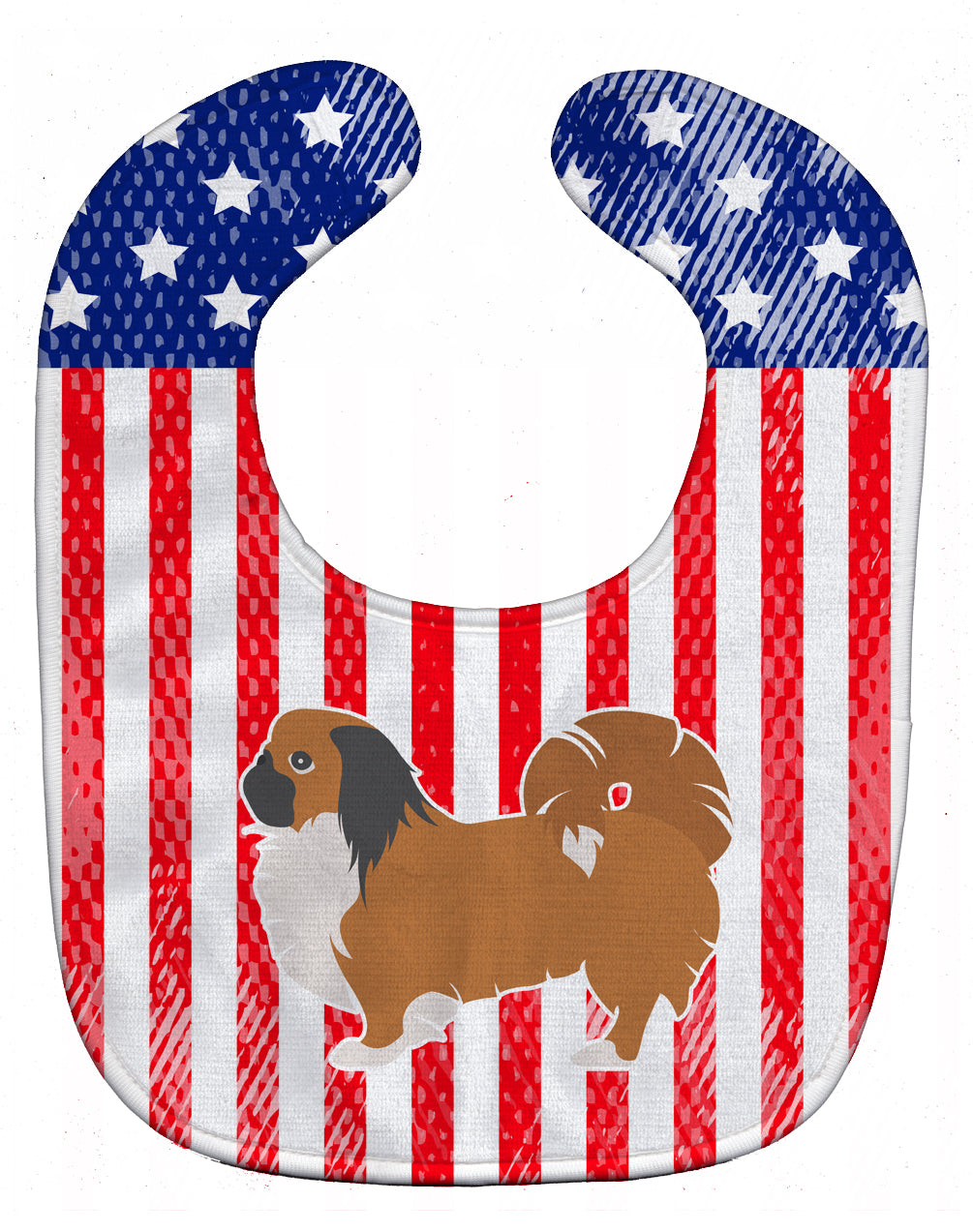 USA Patriotic Pekingese Baby Bib BB3338BIB - the-store.com